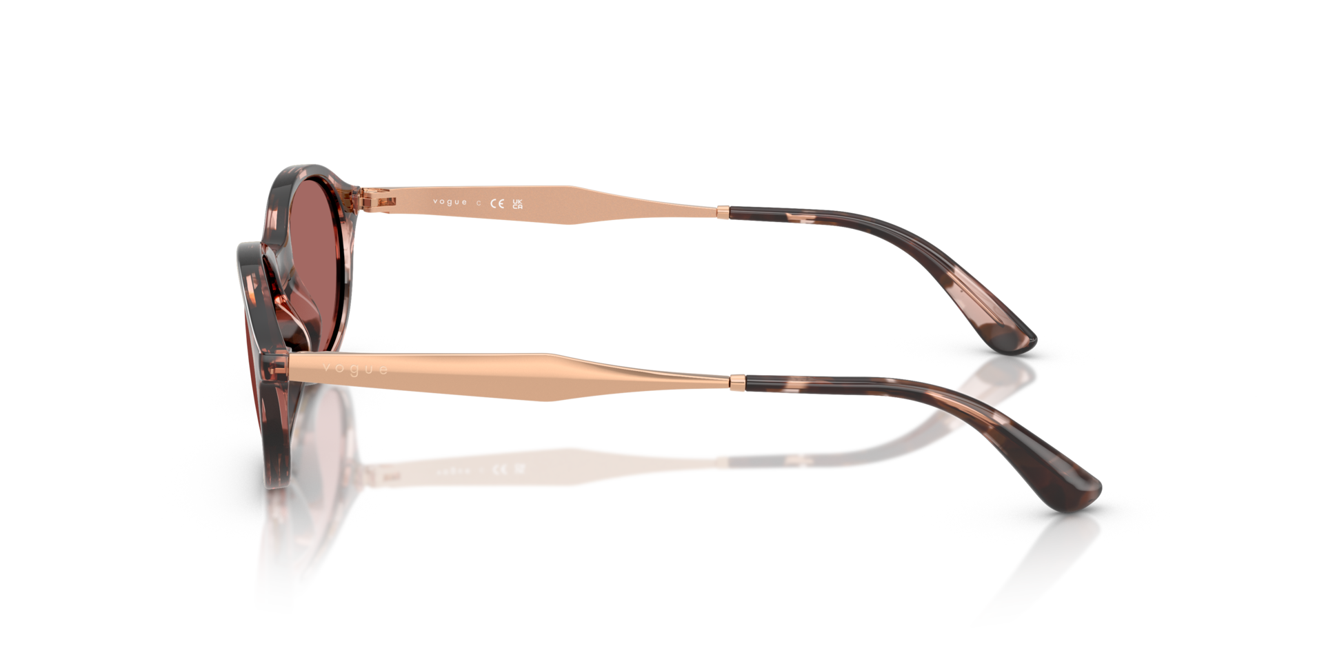 VO5625S Rose Havana KunststofSunglass Frames van B24, Zijaanzicht
