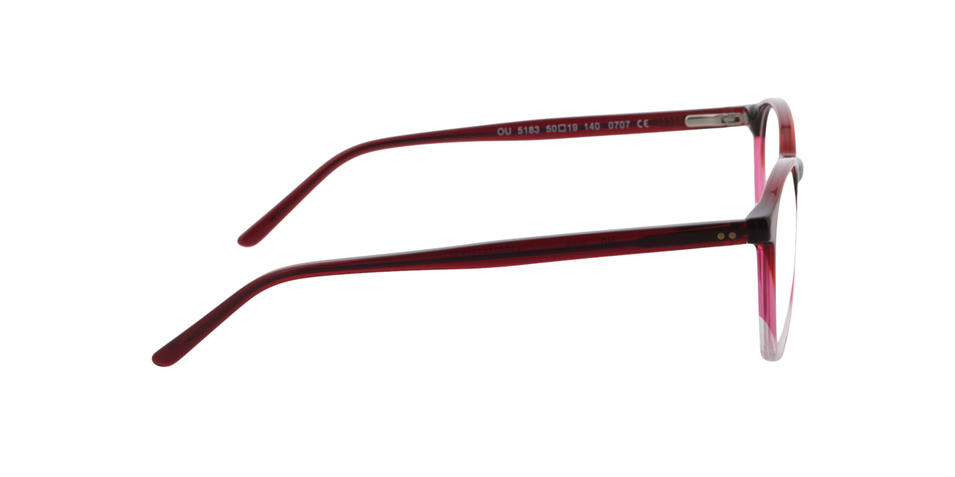 June Gradient Red Crystal  &  Red AcetatEyeglass Frames von B24, Seitenansicht