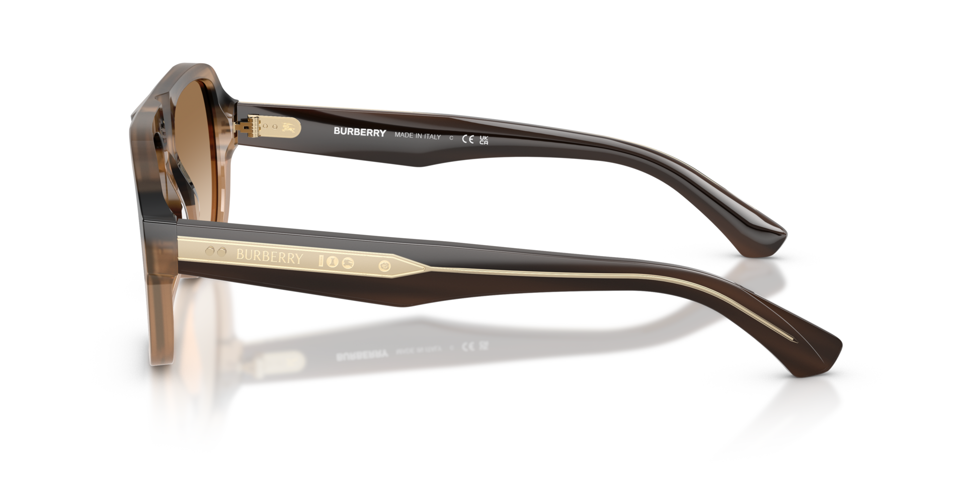 BE4478 Striped Beige AcetaatSunglass Frames van B24, Zijaanzicht