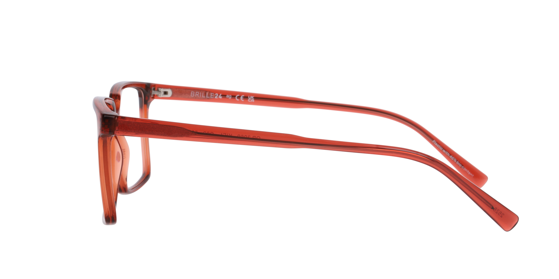 Kiel Crystal Orange KunststofEyeglass Frames van B24, Zijaanzicht