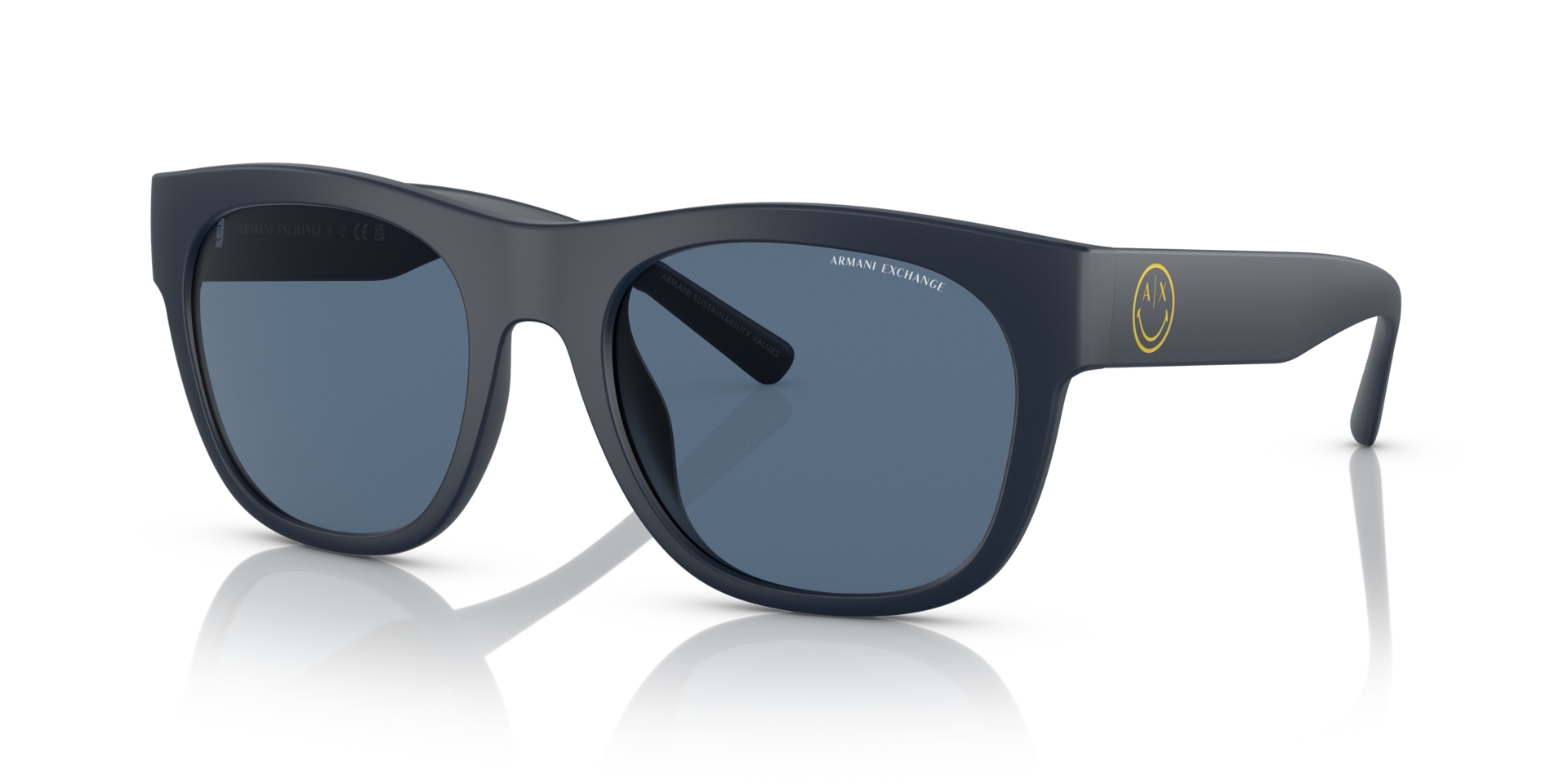AX4128SU Matblauw KunststofSunglass Frames van B24, Hoekweergave