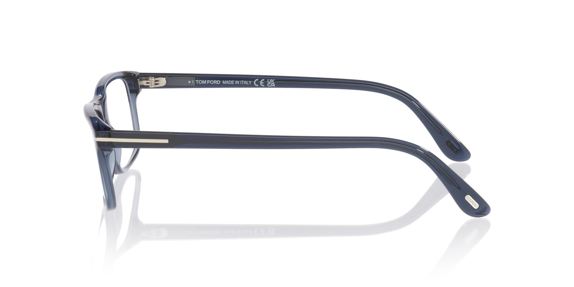 FT6119-B Blue Clear AcetaatEyeglass Frames van B24, Zijaanzicht