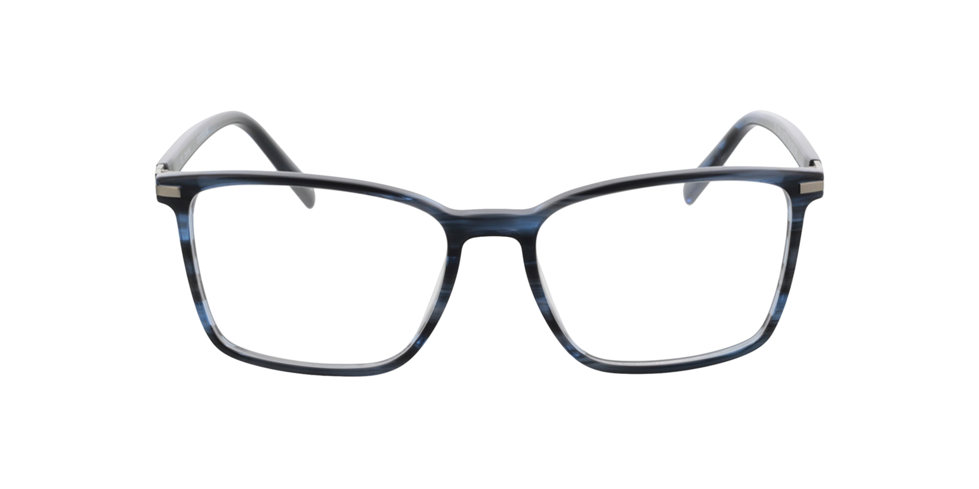 Wembley Blauw hoorn  &  matzilver AcetaatEyeglass Frames van B24, Vooraanzicht