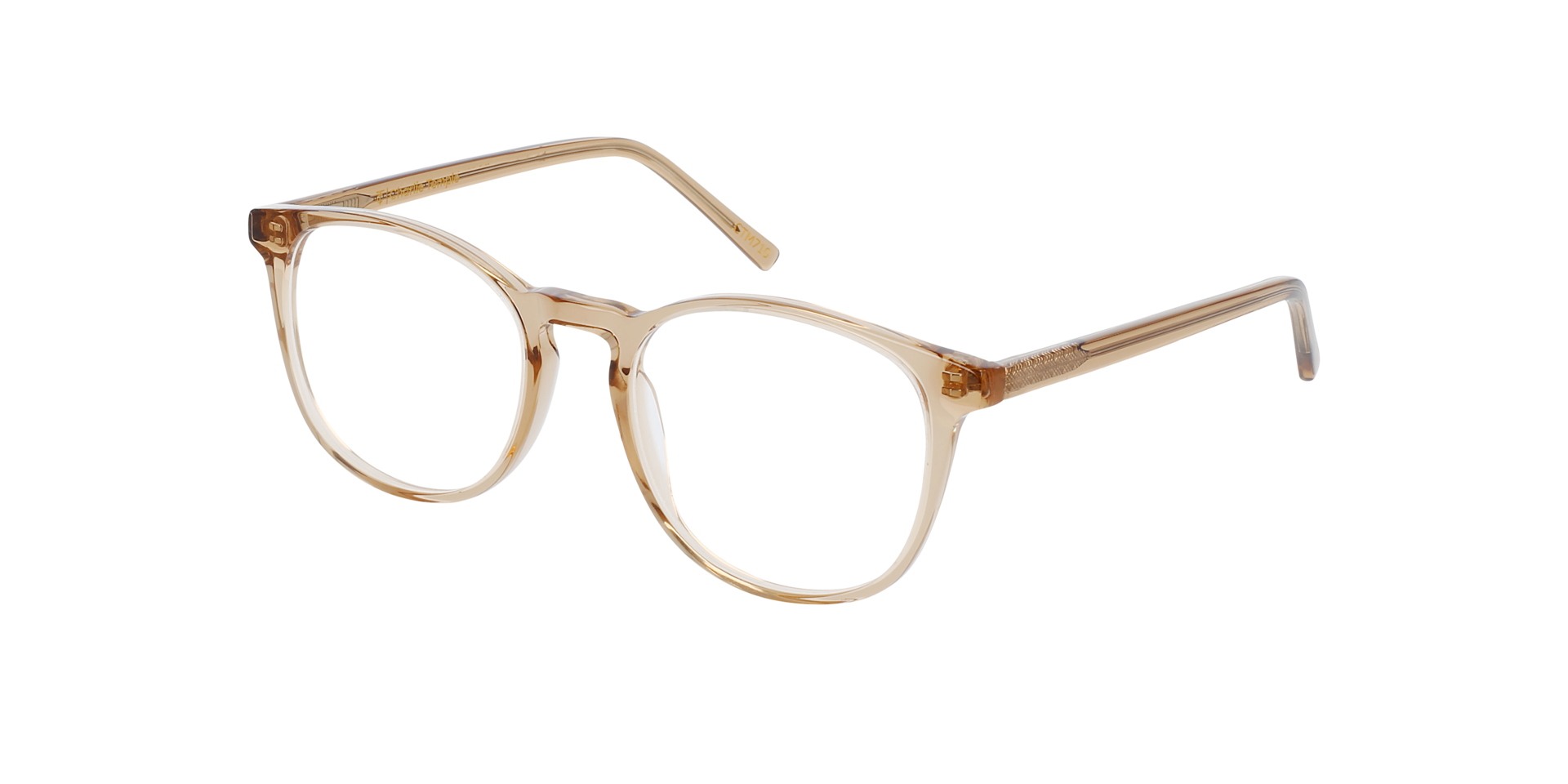Neil Crystal Caramel AcetaatEyeglass Frames van B24, Hoekweergave