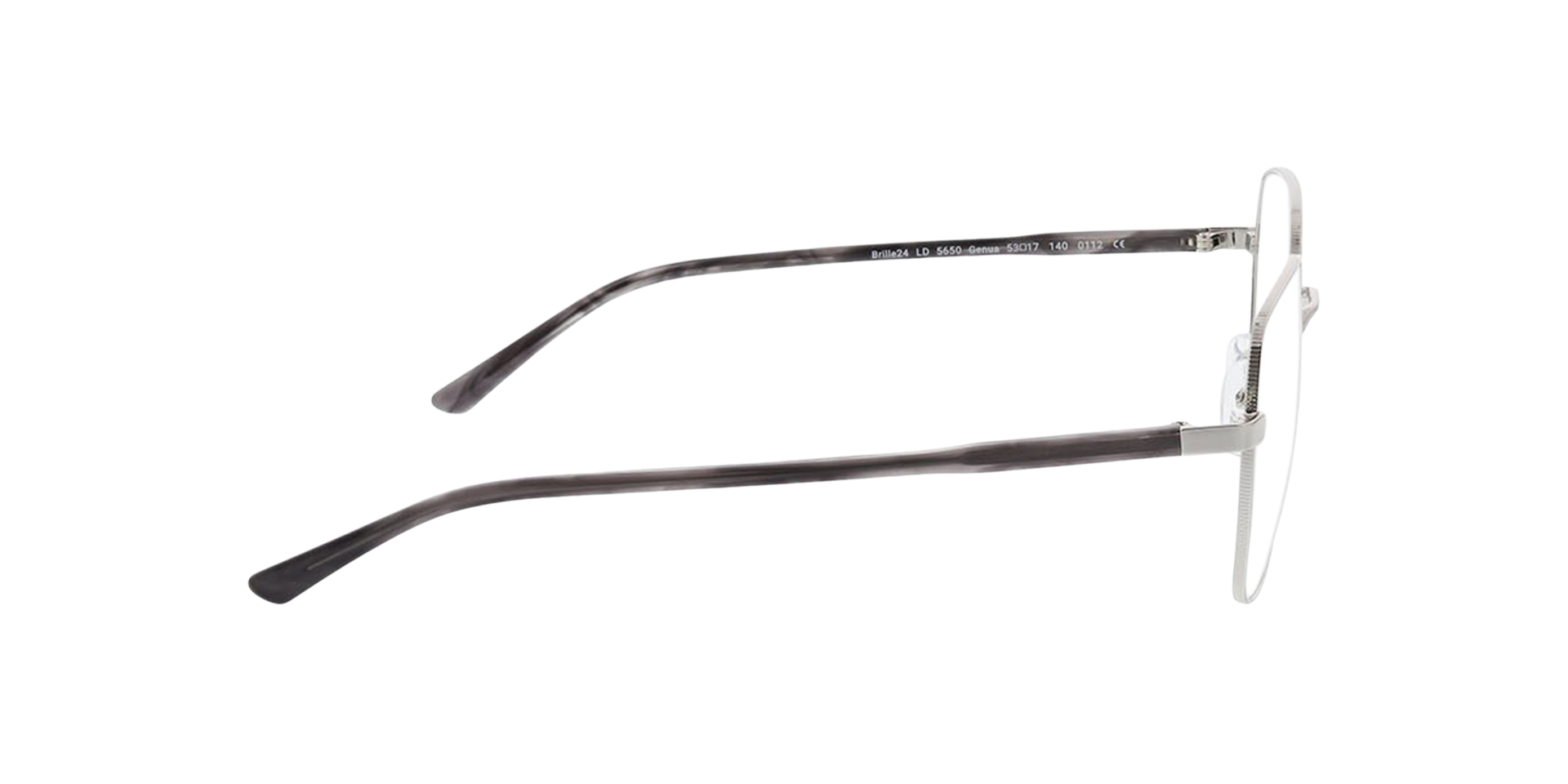 Genua Zilver  &  grijs hoorn MetaalEyeglass Frames van B24, Zijaanzicht