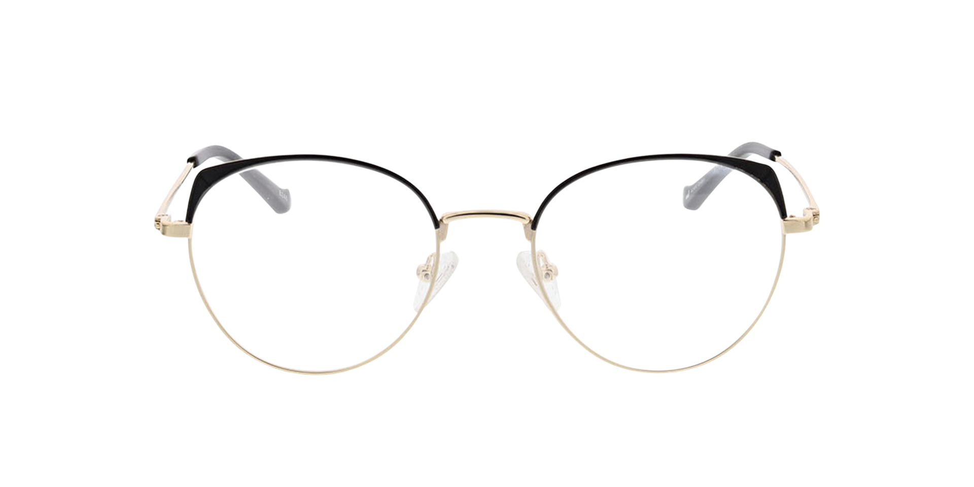 Alison Schwarz & Gold MetallEyeglass Frames von B24, Vorderansicht