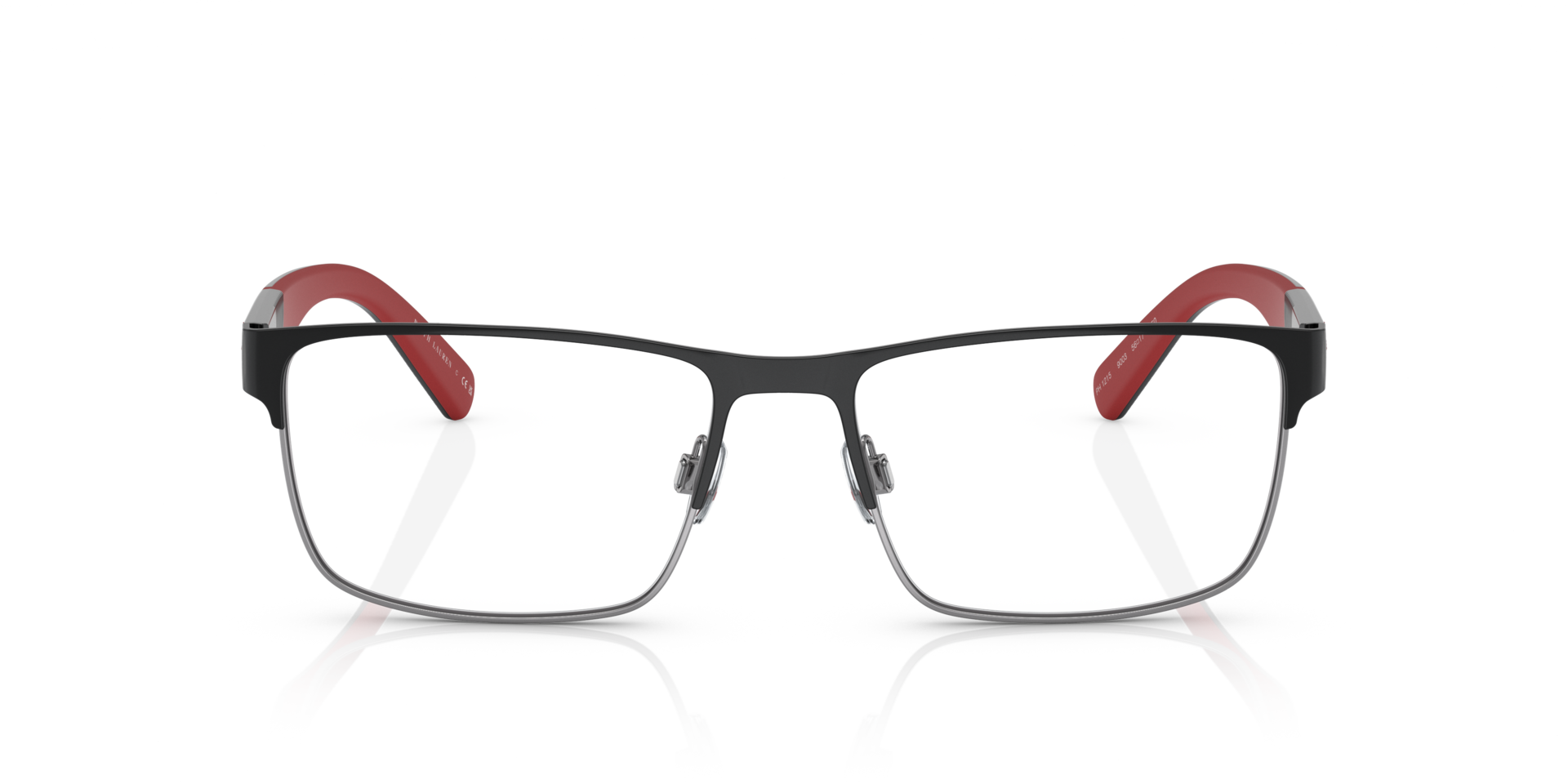 PH1215 Shiny Black & Gunmetal MetallEyeglass Frames von B24, Vorderansicht