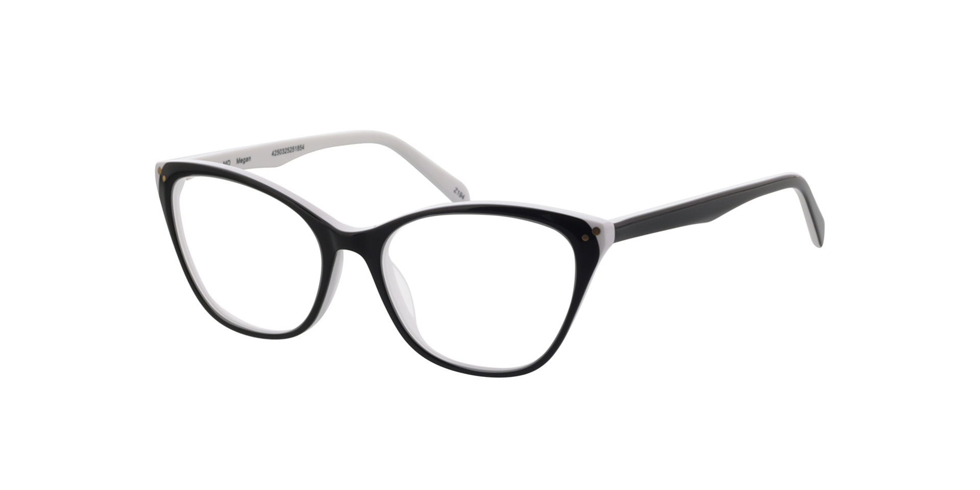 Megan Bilayer Black  &  White AcetatEyeglass Frames von B24, Dreiviertelansicht