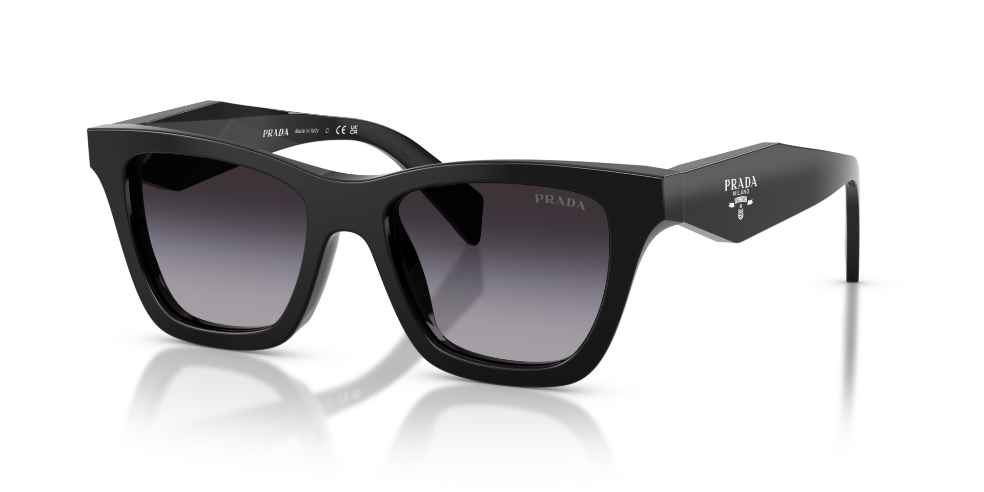 PR C07S Zwart AcetaatSunglass Frames van B24, Hoekweergave