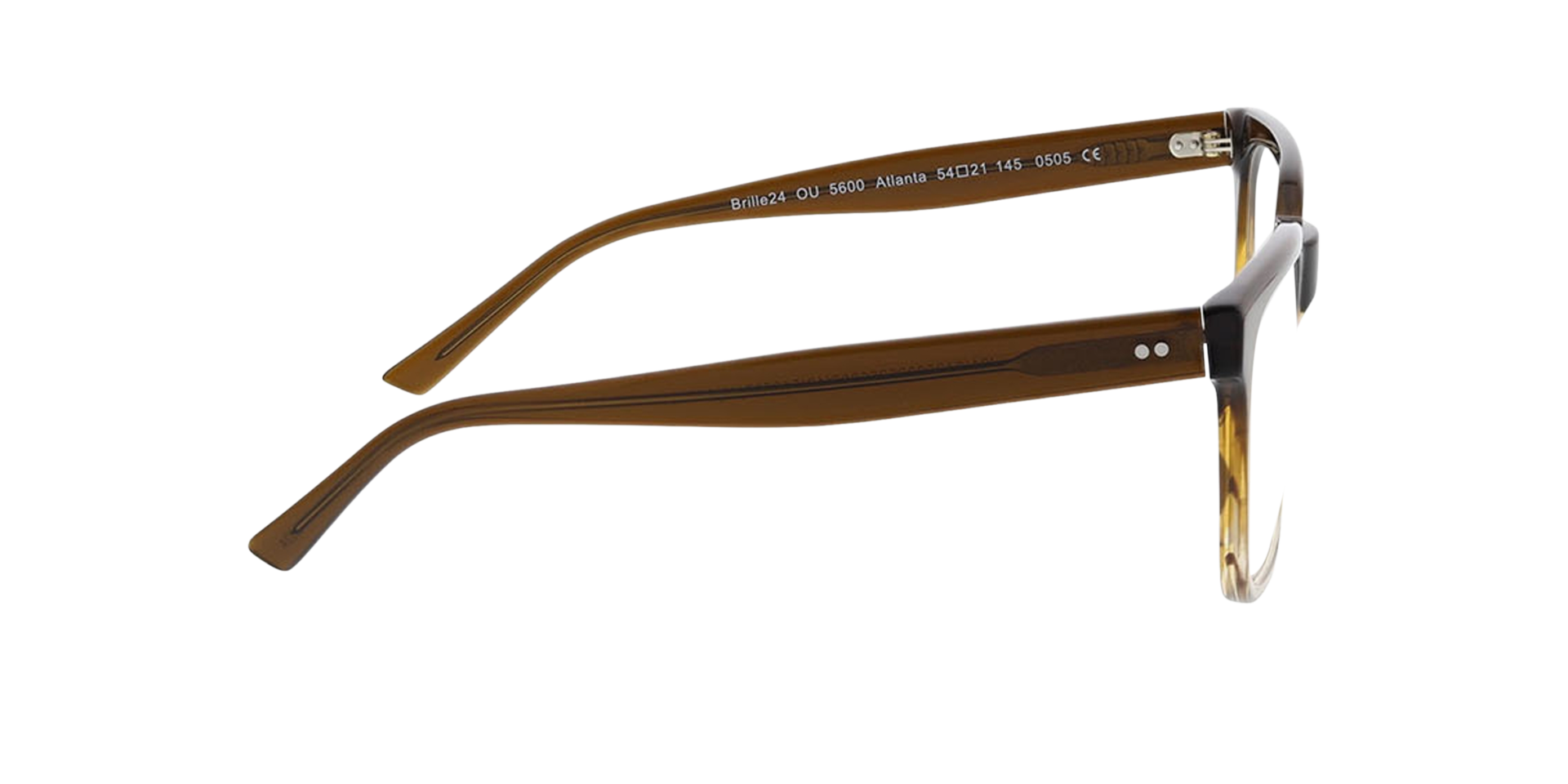 Atlanta Braun Verlaufstönung AcetatEyeglass Frames von B24, Seitenansicht