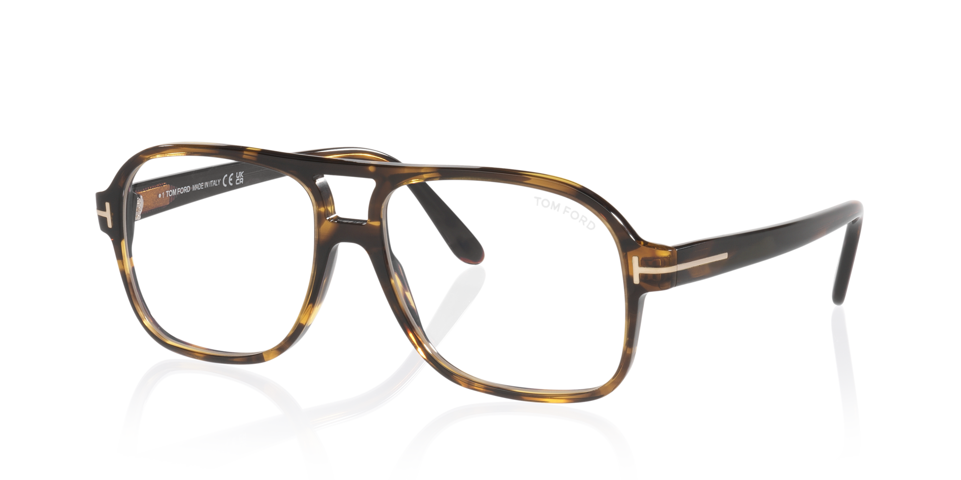 FT6058-B Tortoise Clear AcetatEyeglass Frames von B24, Dreiviertelansicht
