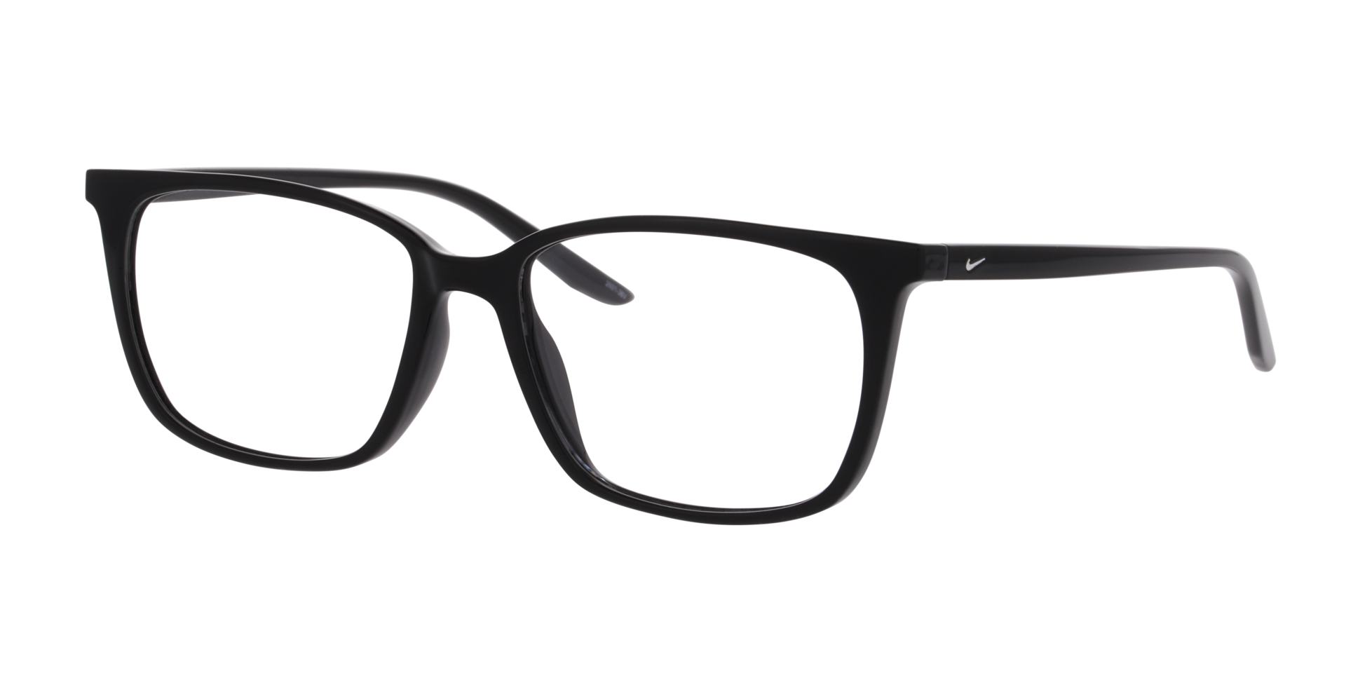 Nike 7049 Zwart KunststofEyeglass Frames van B24, Hoekweergave