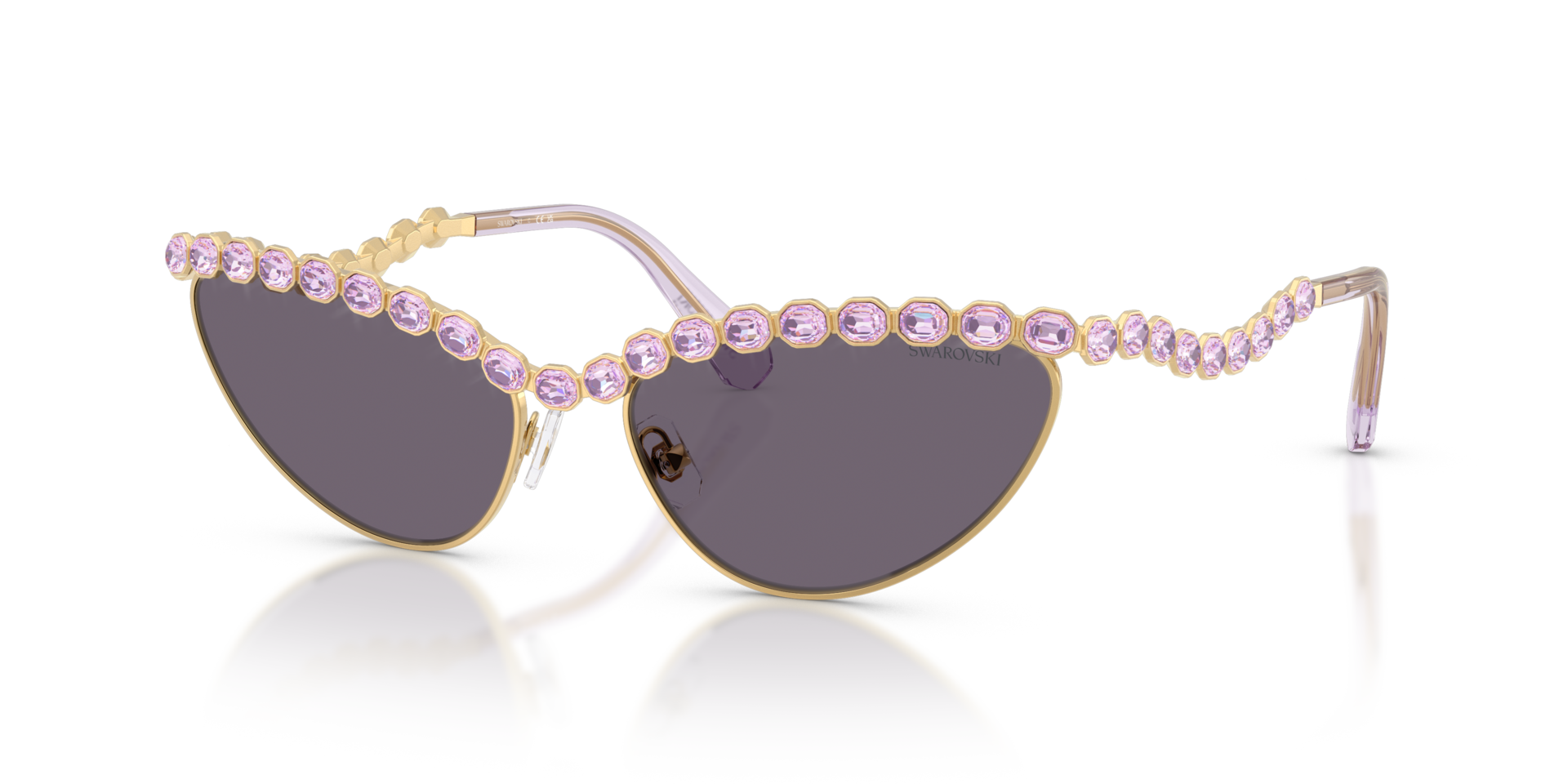 SK7030 Goud MetaalSunglass Frames van B24, Hoekweergave