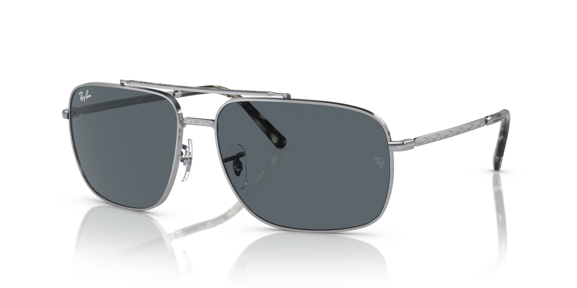 RB3796 Zilver MetaalSunglass Frames van B24, Hoekweergave