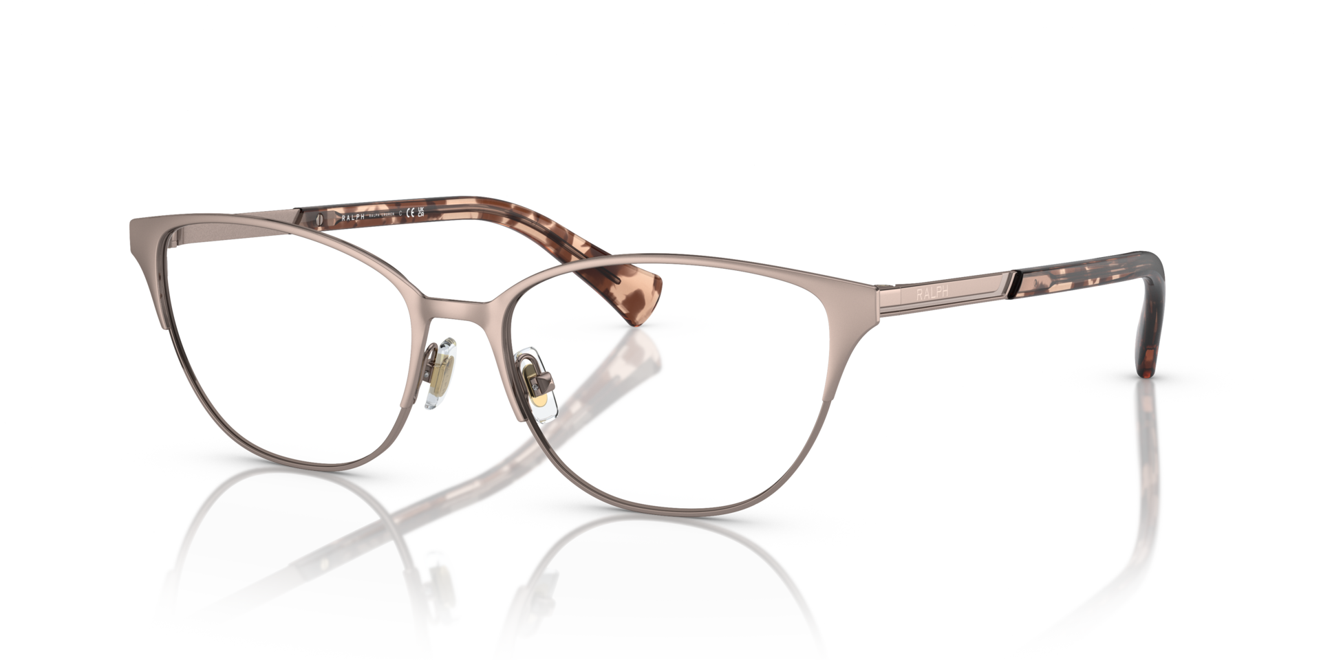 RA6055 Glänzendes Rose Gold MetallEyeglass Frames von B24, Dreiviertelansicht