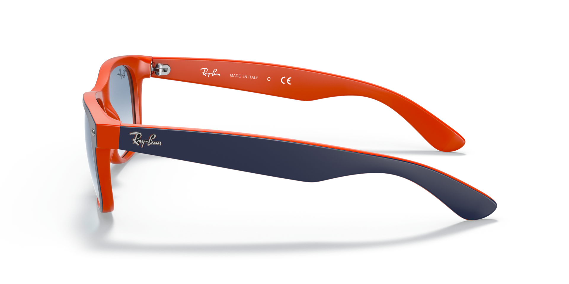 RB2132 Blau auf Orange KunststoffSunglass Frames von B24, Seitenansicht