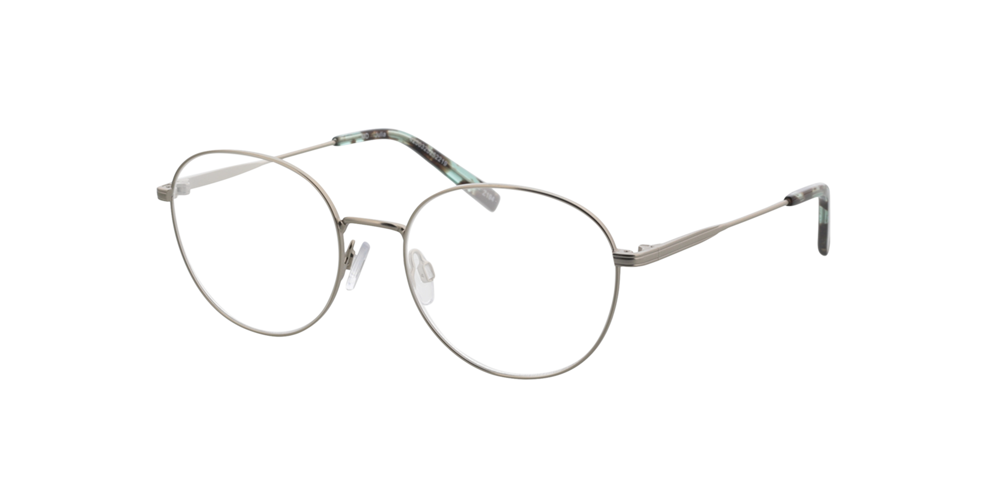 Julia Silber satiniert MetallEyeglass Frames von B24, Dreiviertelansicht