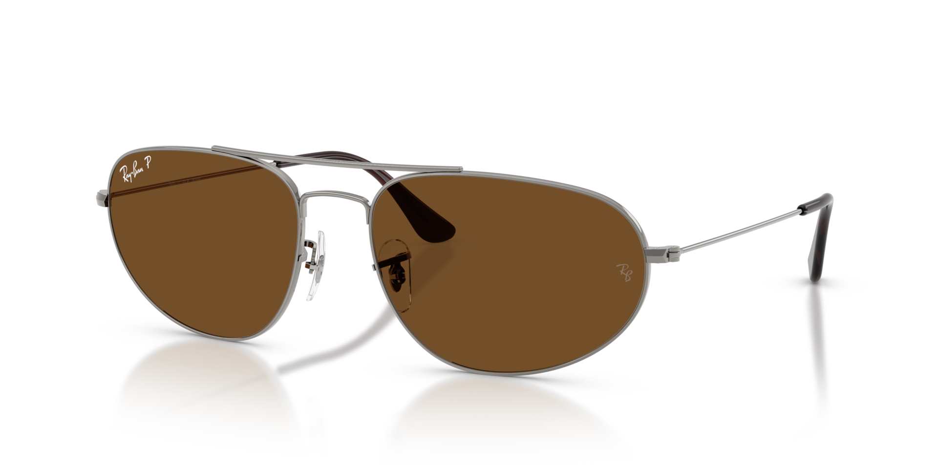 RB3945 Staalgrijs MetaalSunglass Frames van B24, Hoekweergave