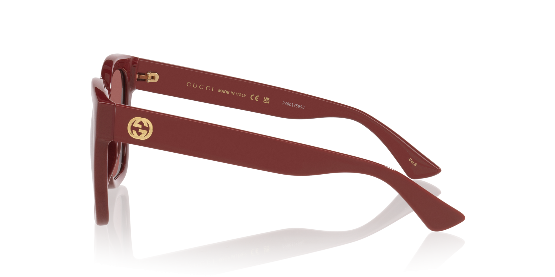 GG1338S Bordeaux KunststofSunglass Frames van B24, Zijaanzicht