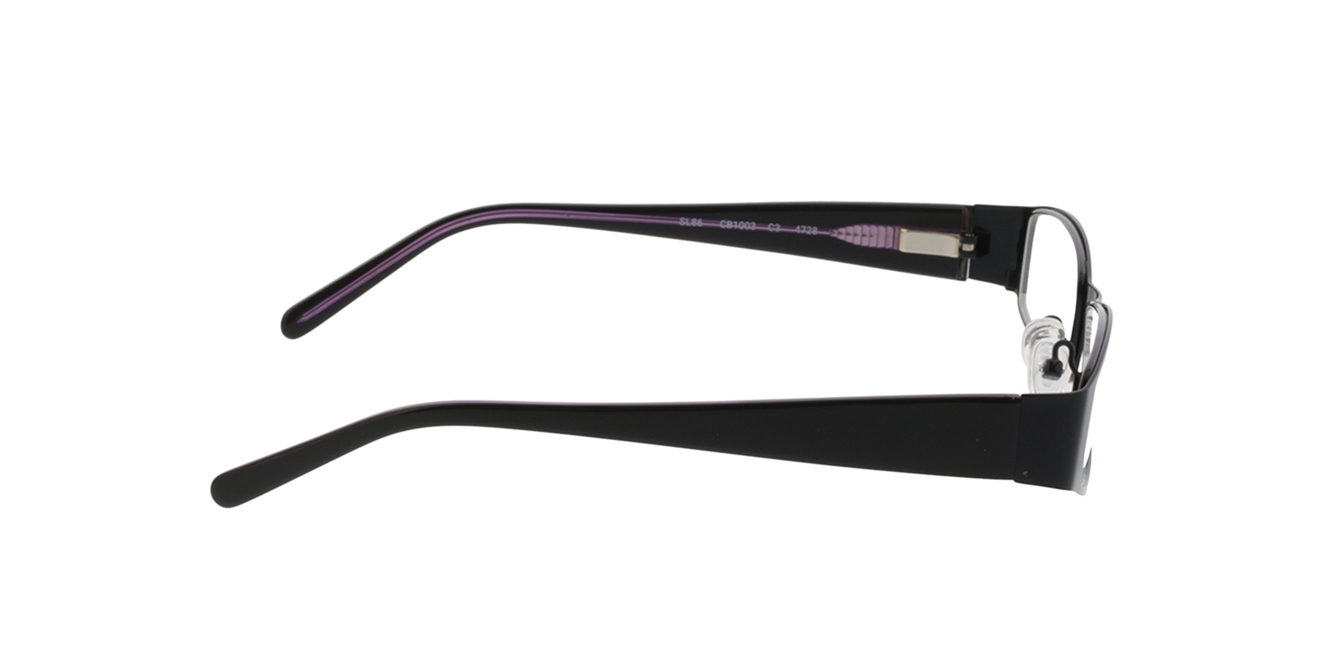 Varberg Schwarz MetallEyeglass Frames von B24, Seitenansicht