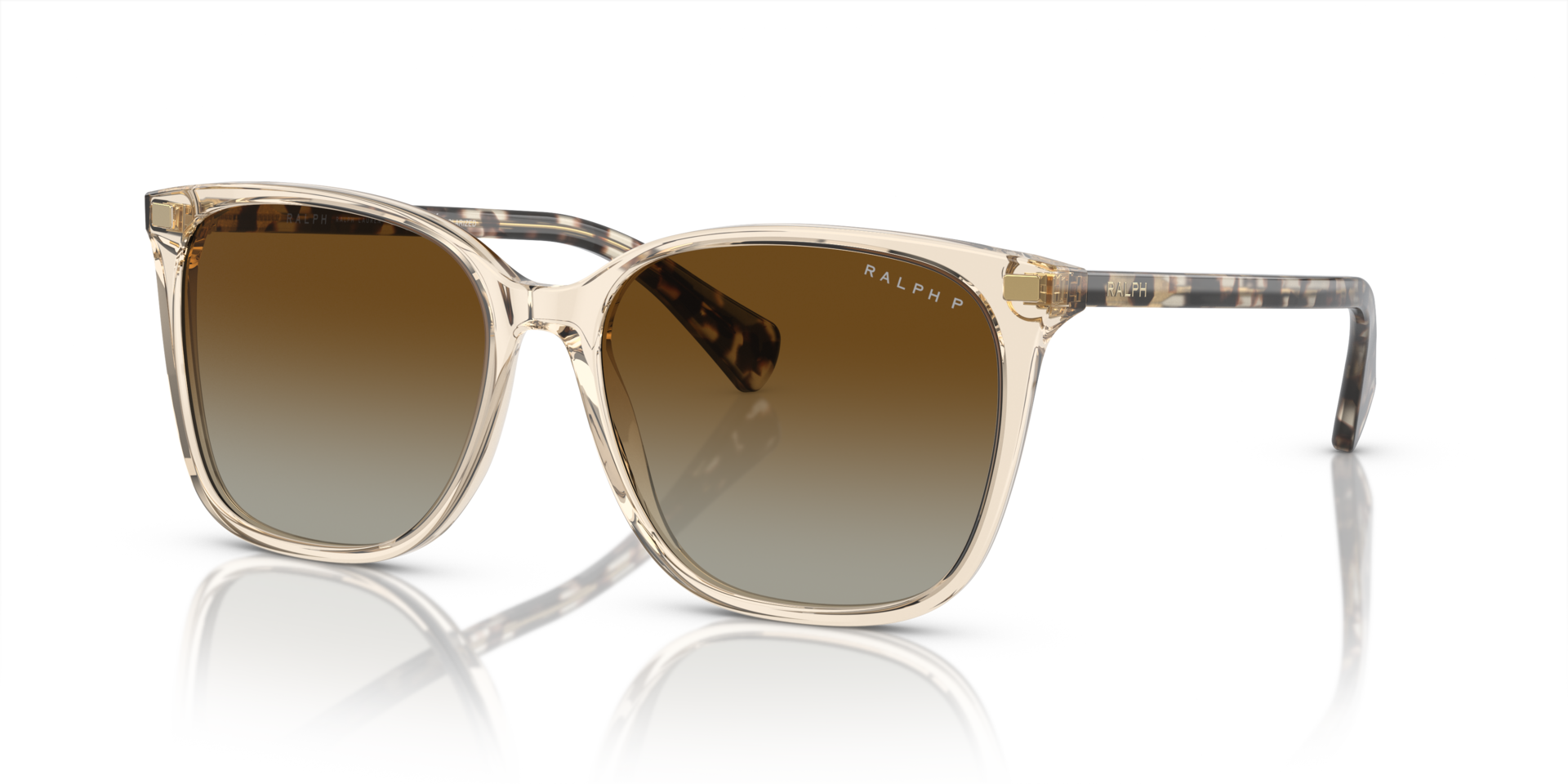 RA5293 Shiny Transparent Brown AcetaatSunglass Frames van B24, Hoekweergave