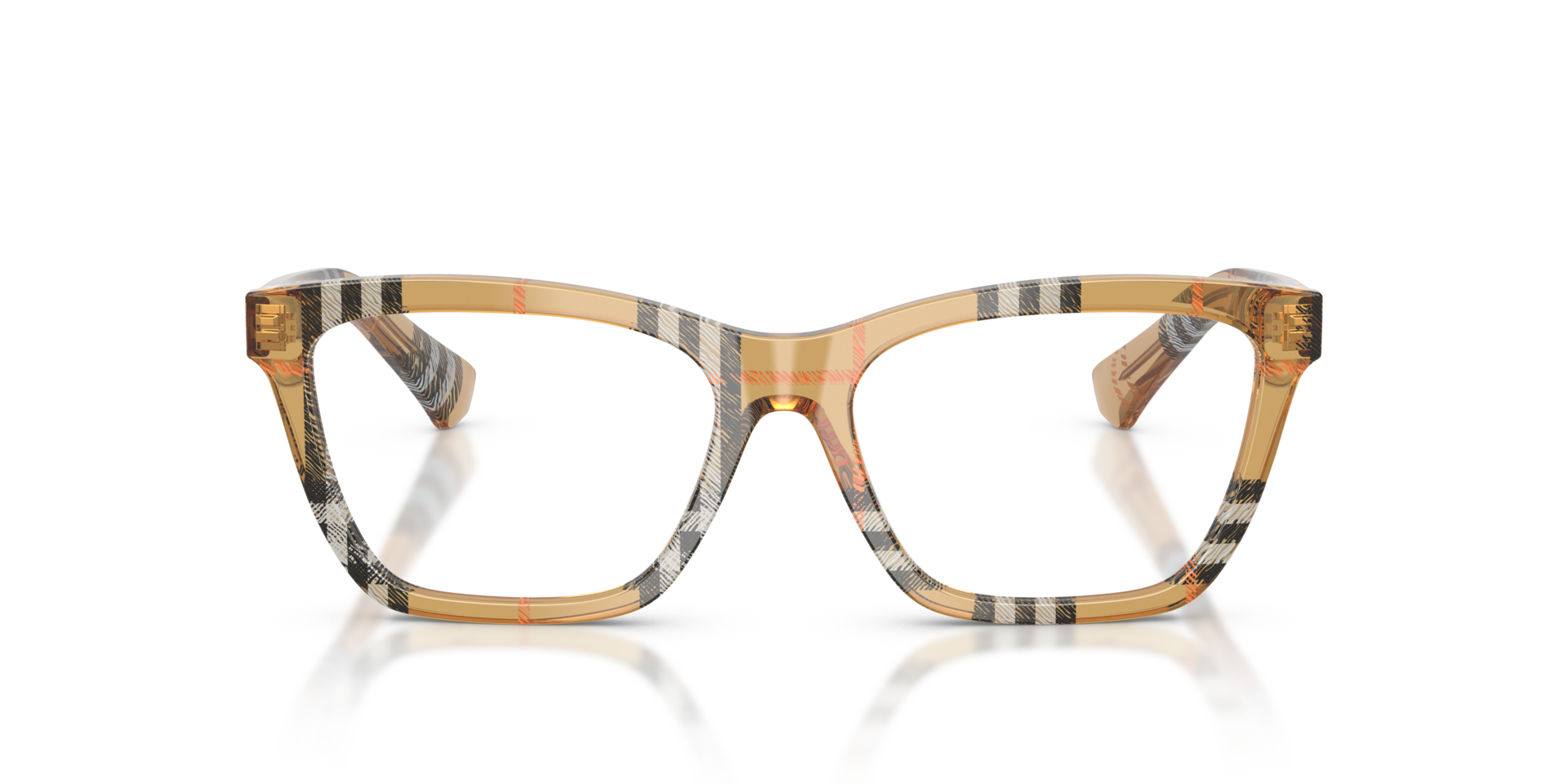 BE2440 Check Sand AcetaatEyeglass Frames van B24, Vooraanzicht