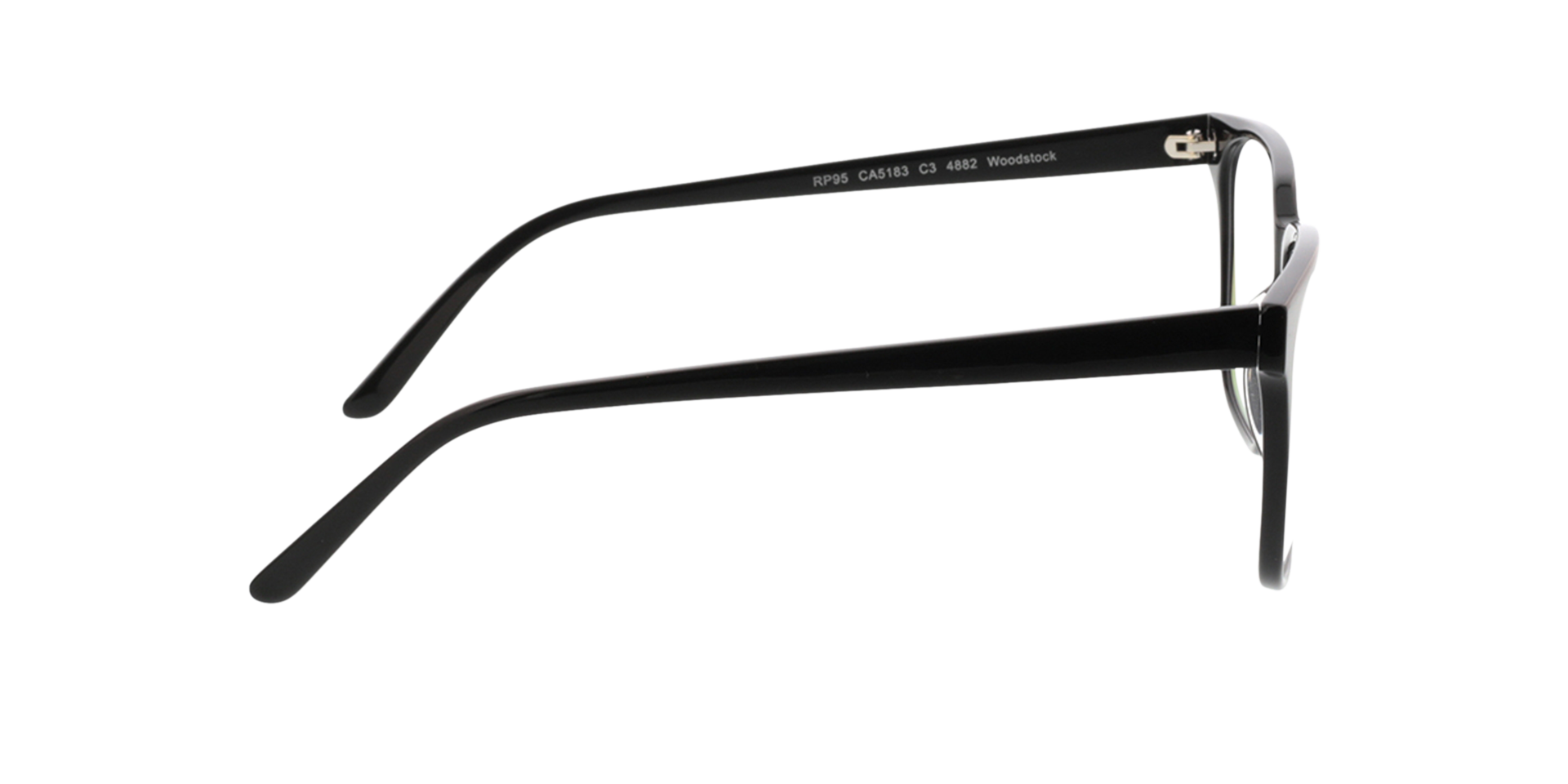 Woodstock Schwarz AcetatEyeglass Frames von B24, Seitenansicht