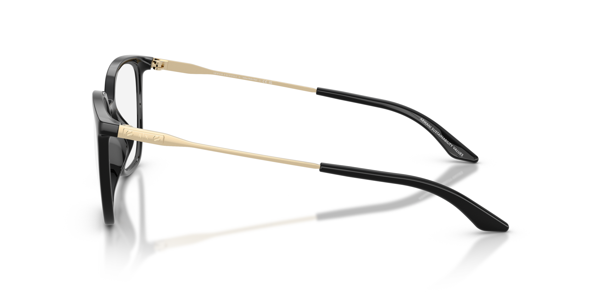 AX3142U Schwarz glänzend KunststoffEyeglass Frames von B24, Seitenansicht