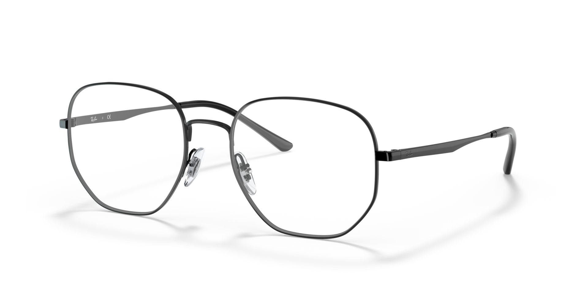 RB3682V Schwarz MetallEyeglass Frames von B24, Dreiviertelansicht