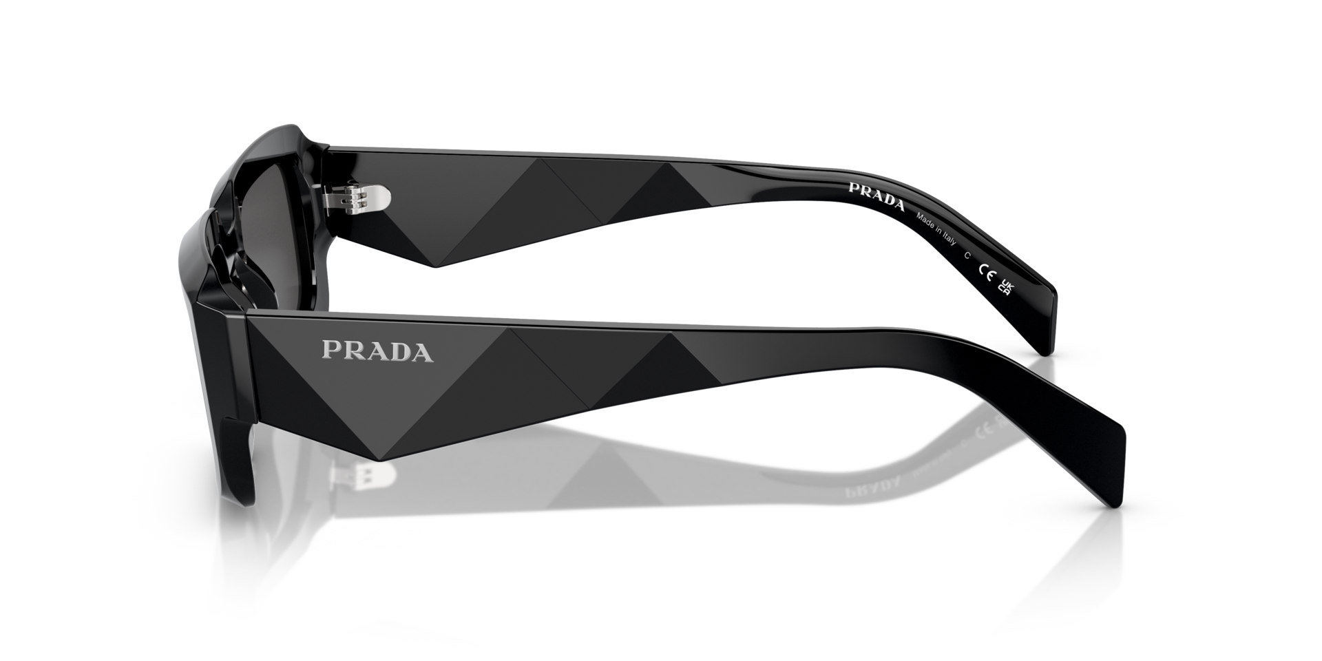 PR 27ZS Schwarz AcetatSunglass Frames von B24, Seitenansicht