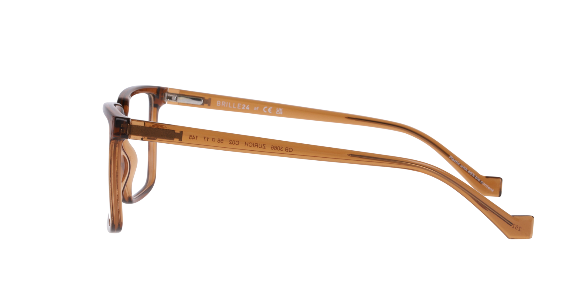 Zürich Crystal Braun KunststoffEyeglass Frames von B24, Seitenansicht