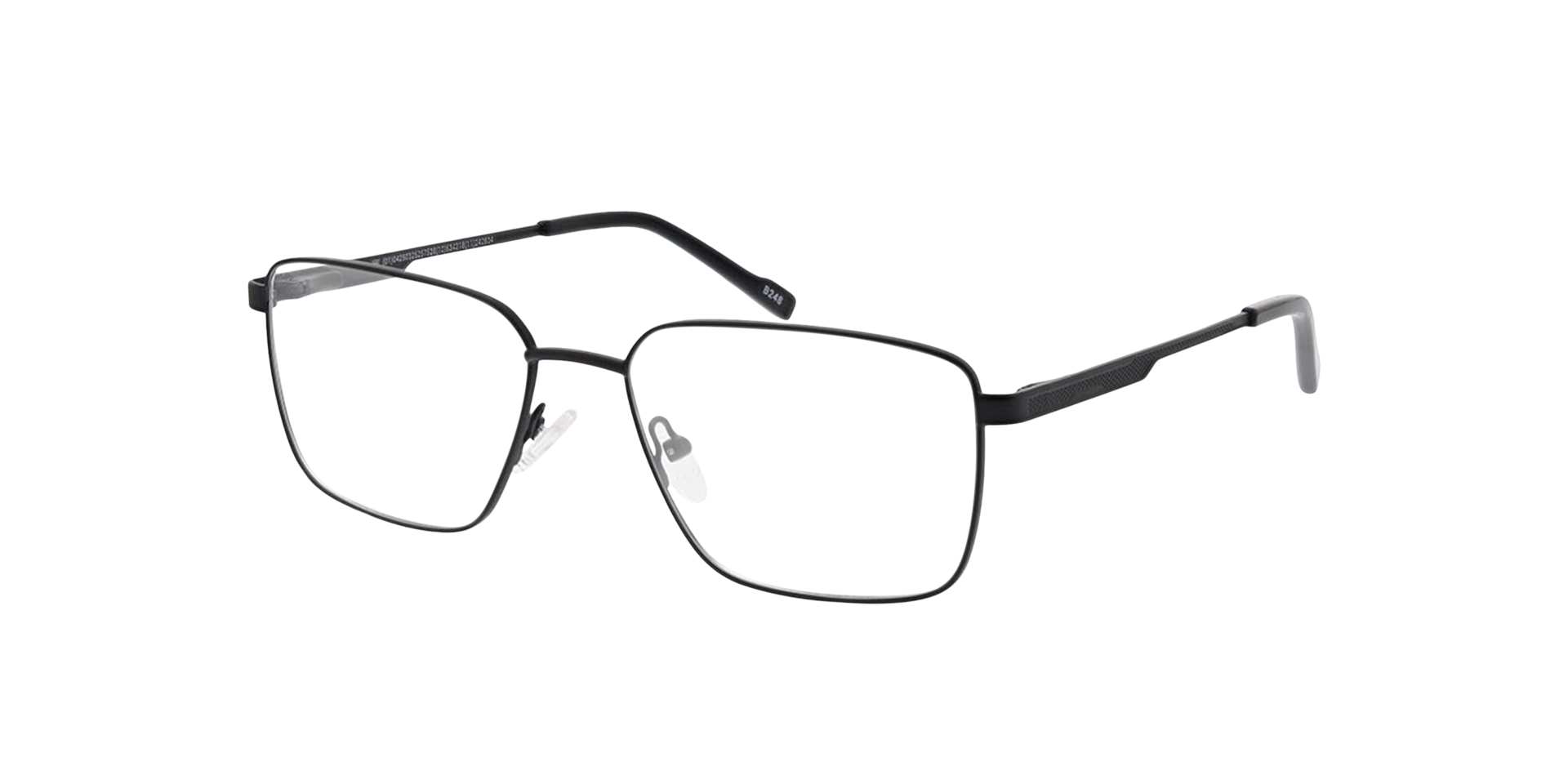 Derby Mattschwarz MetallEyeglass Frames von B24, Dreiviertelansicht