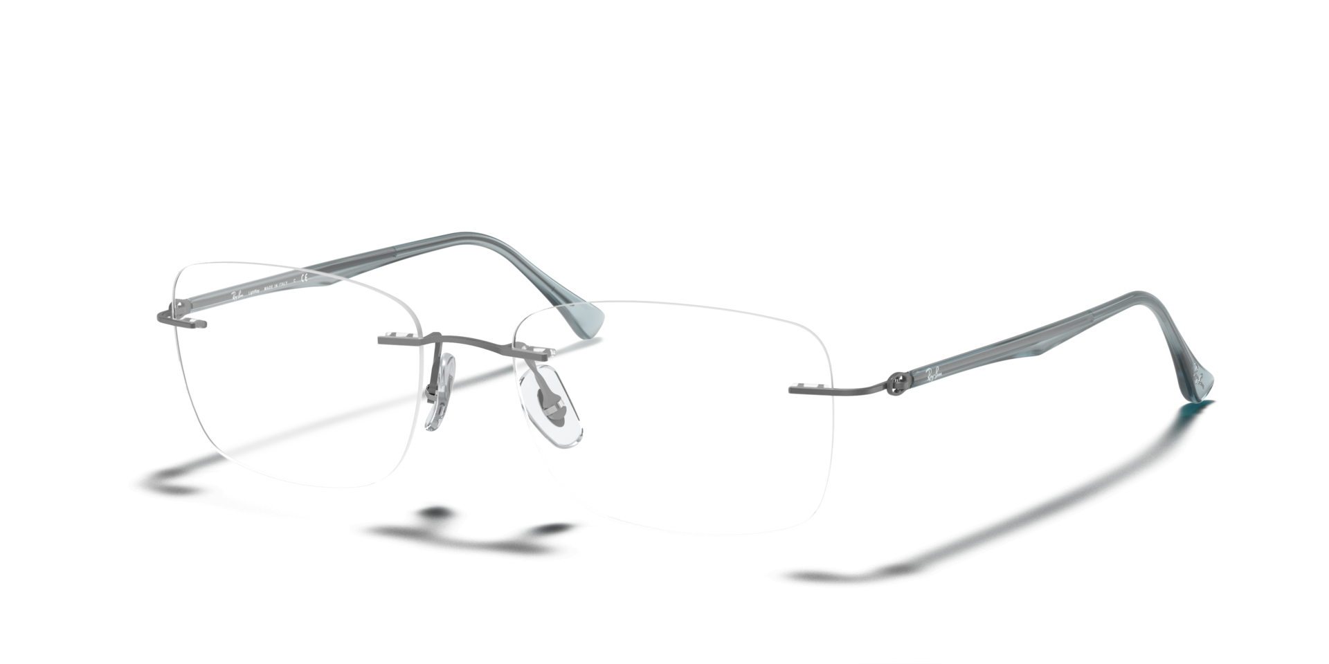 RB8725 Staalgrijs TitaanEyeglass Frames van B24, Hoekweergave