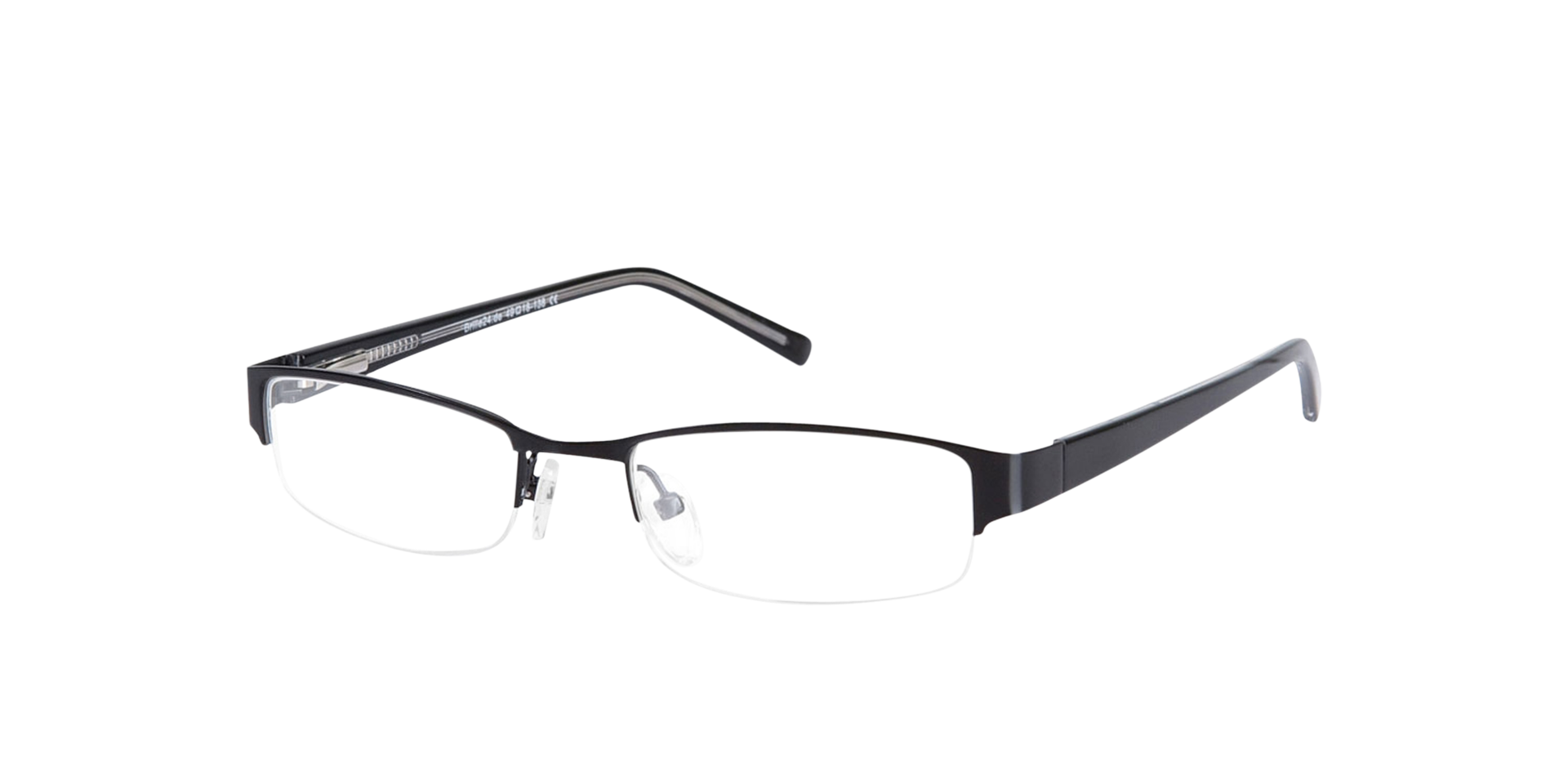 Norwich Zwart MetaalEyeglass Frames van B24, Hoekweergave