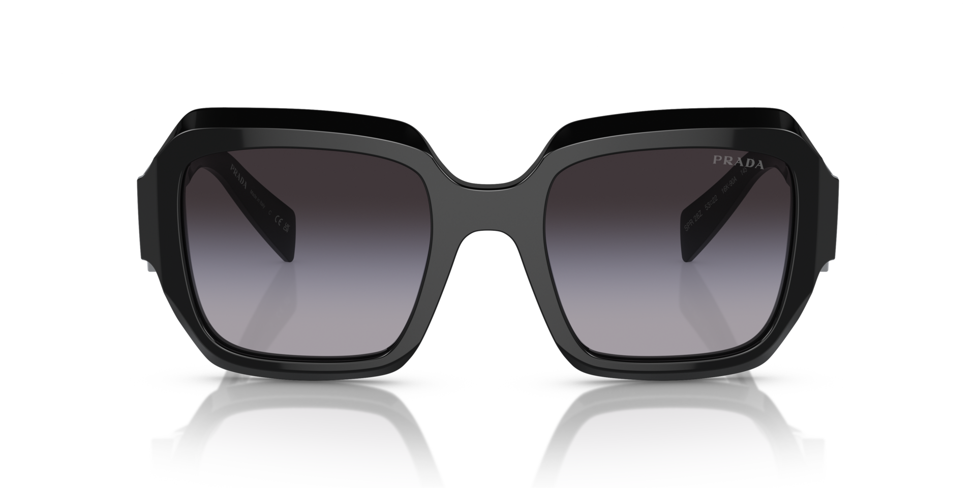 PR 28ZS Schwarz AcetatSunglass Frames von B24, Vorderansicht