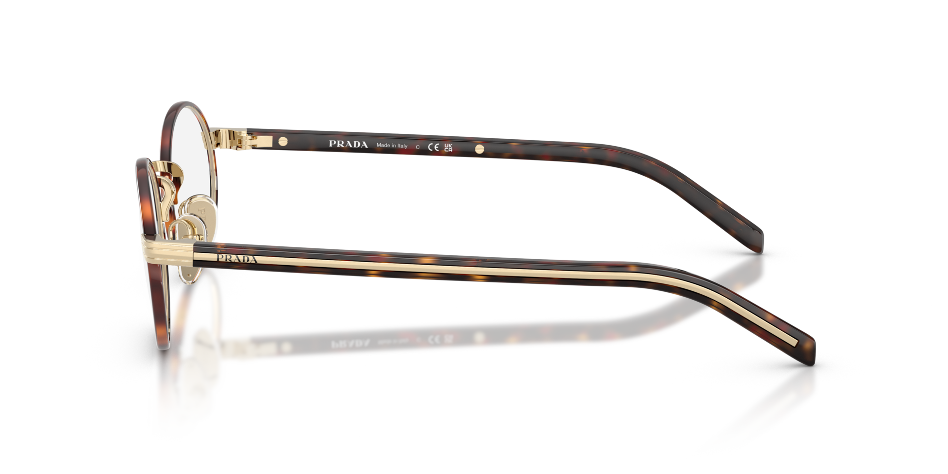PR B55V Pale Gold & Root Tortoise MetaalEyeglass Frames van B24, Zijaanzicht