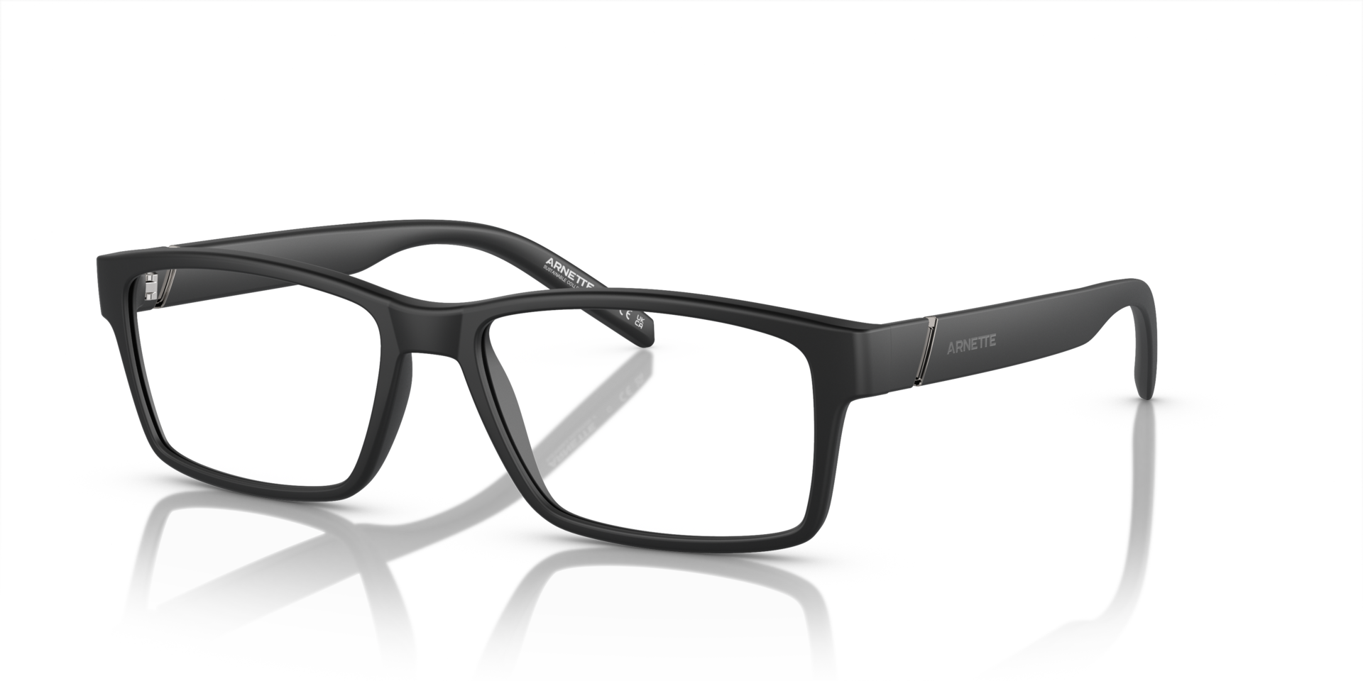 AN7179 Matzwart KunststofEyeglass Frames van B24, Hoekweergave