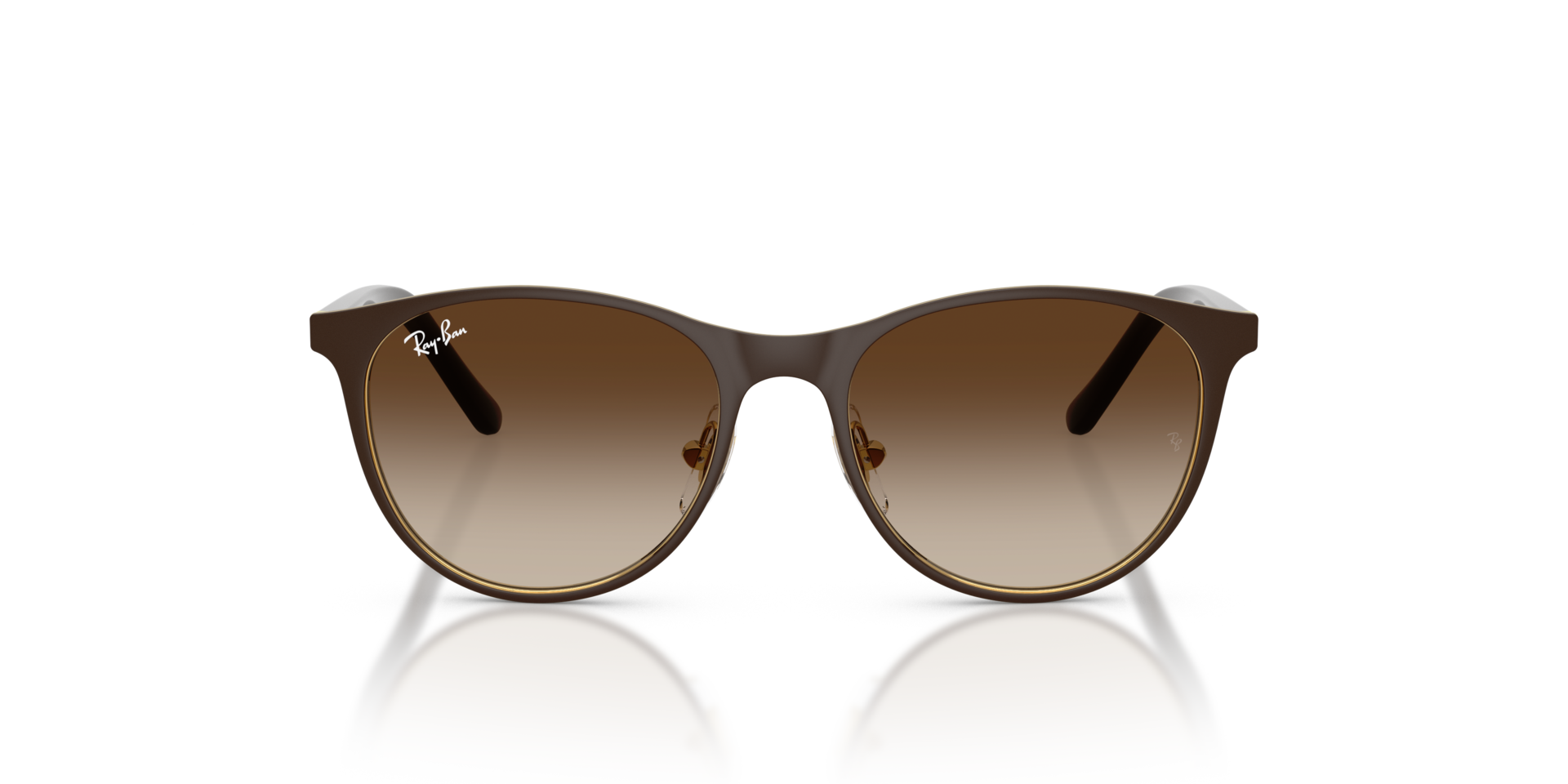RB9552S Matte Brown On Arista Gold MetallSunglass Frames von B24, Vorderansicht