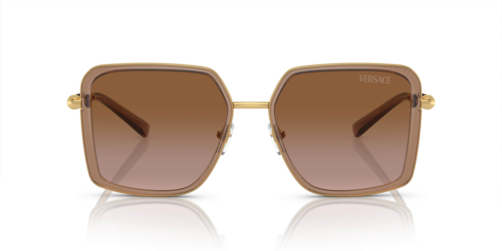 VE2261 Bruin transparant MetaalSunglass Frames van B24, Vooraanzicht