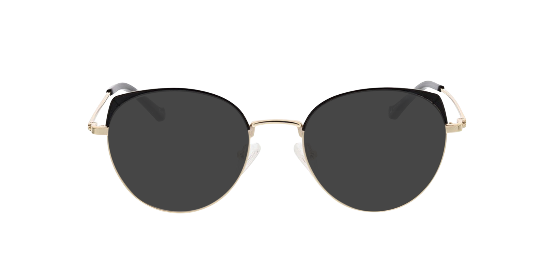 Alison Schwarz & Gold MetallEyeglass Frames von B24, mit getönten Gläsern