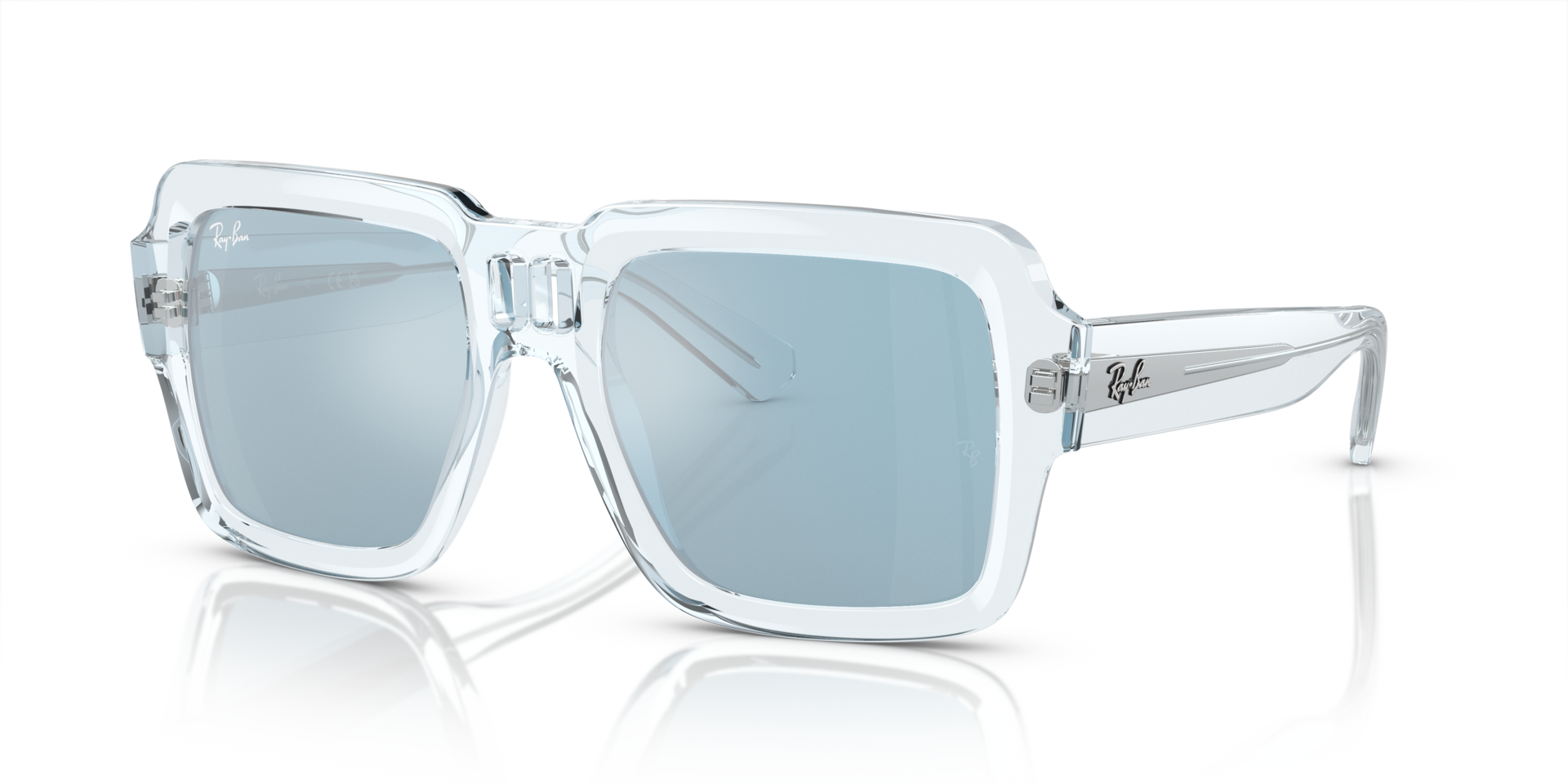 RB4408 Transparant lichtblauw KunststofSunglass Frames van B24, Hoekweergave
