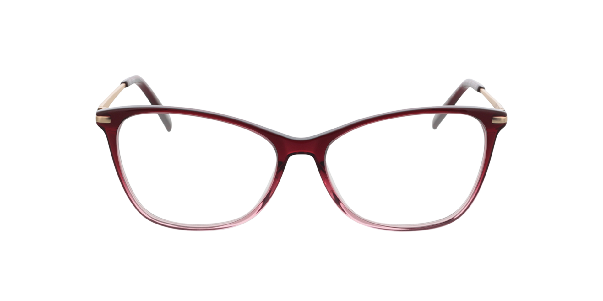 Emily Gradiënt rood  &  goud  &  rood AcetaatEyeglass Frames van B24, Vooraanzicht