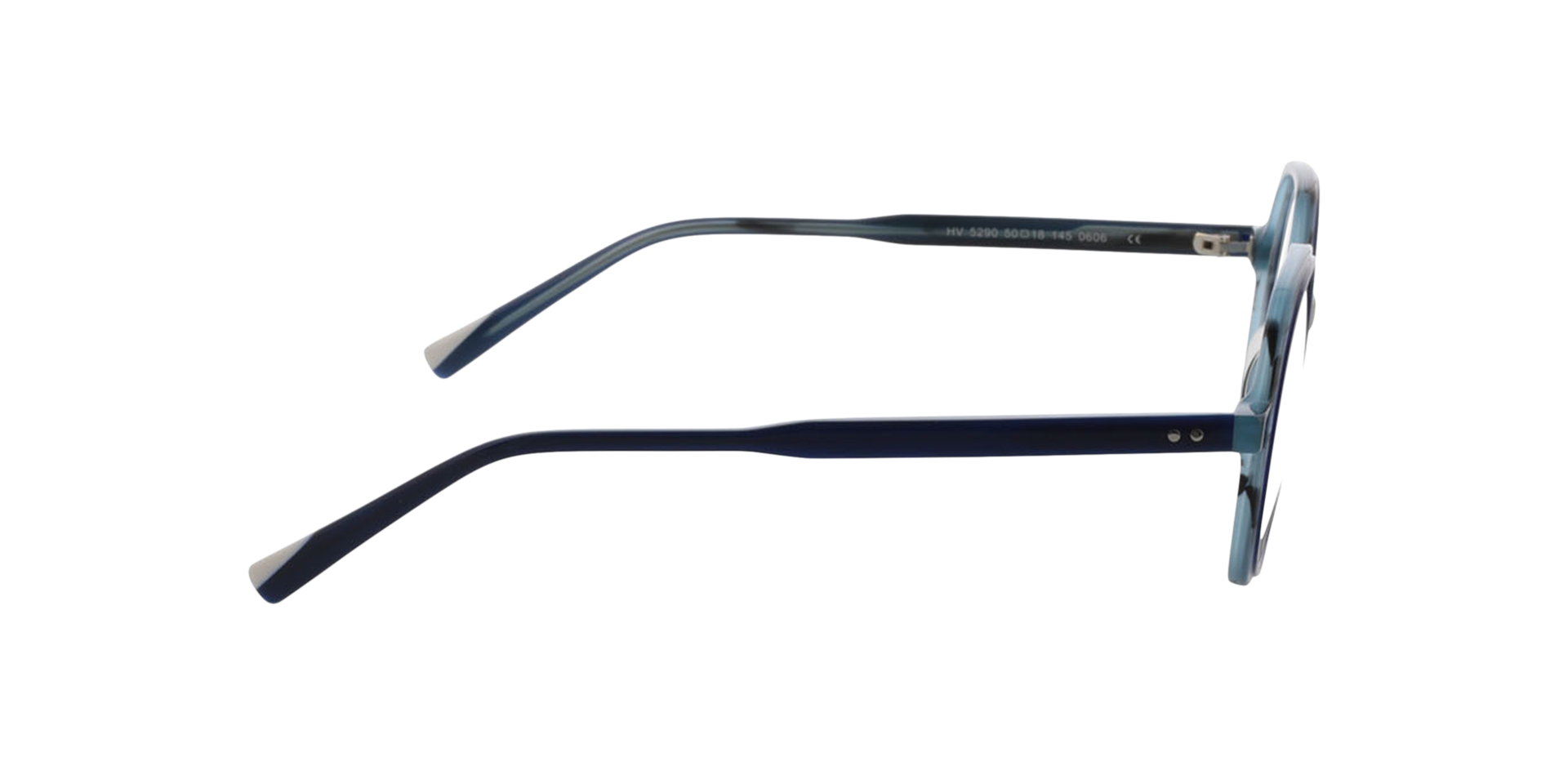 Toledo Bilayer Blue  &  Horn Blue AcetatEyeglass Frames von B24, Seitenansicht