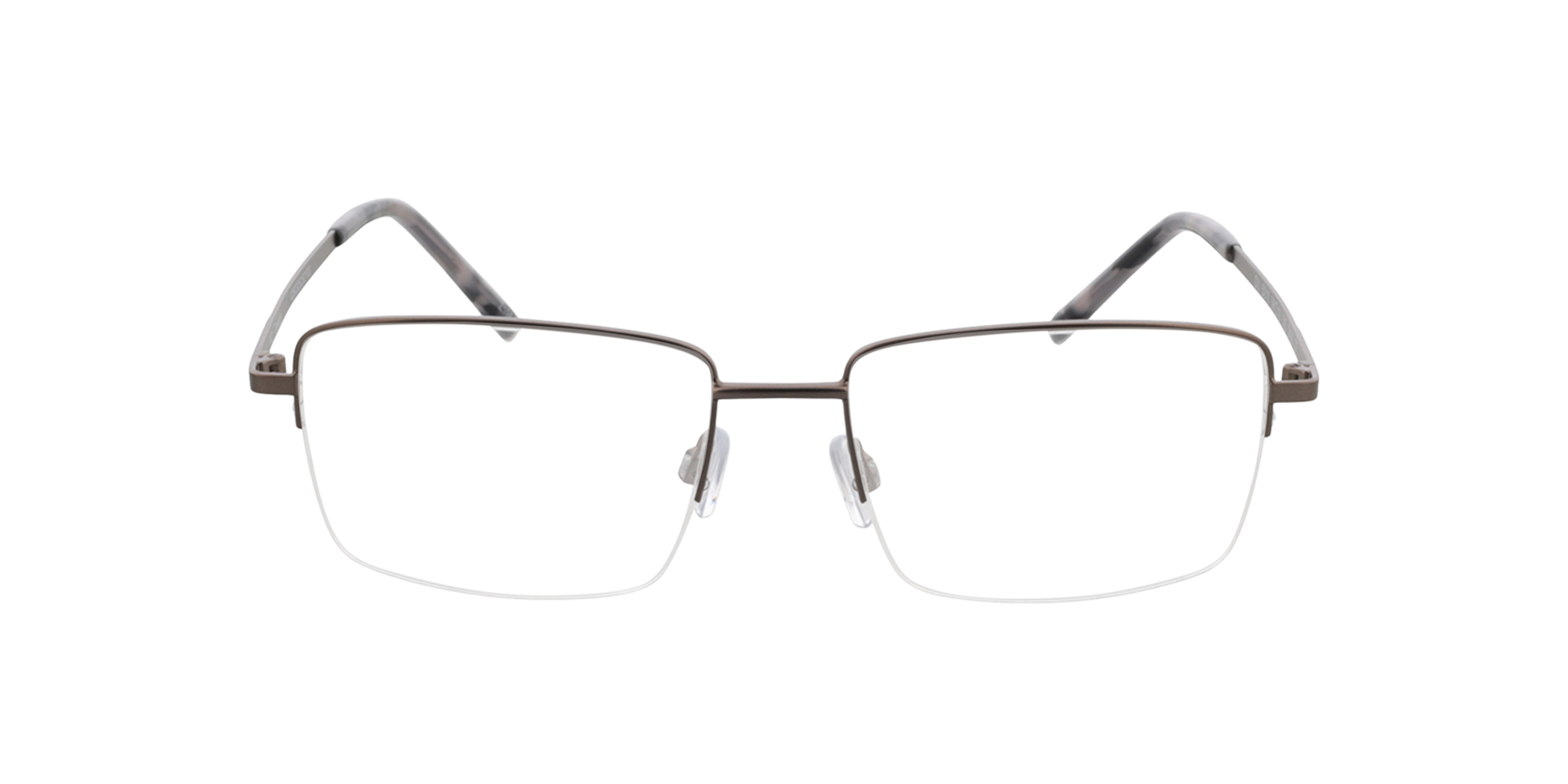 Dawson Satin Gun  &  Grey Havana MetallEyeglass Frames von B24, Vorderansicht