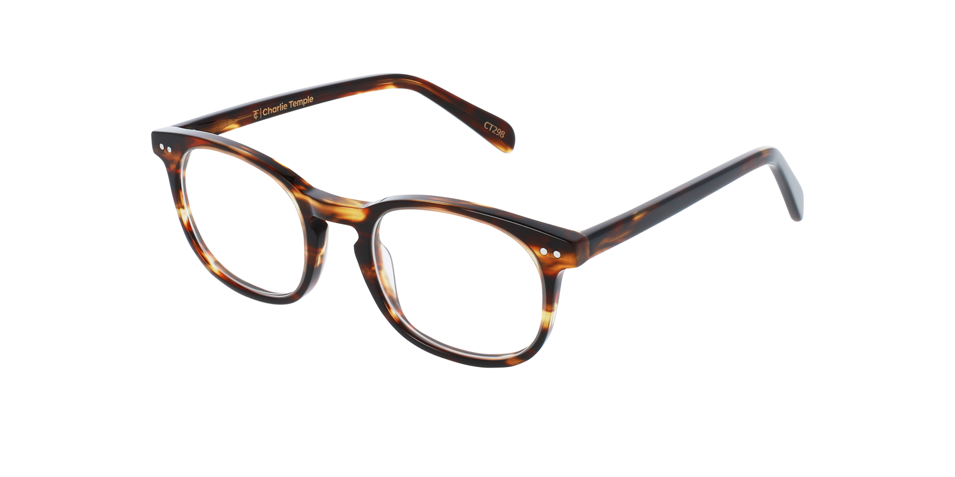 Clark Classic Tortoise AcetatEyeglass Frames von B24, Dreiviertelansicht