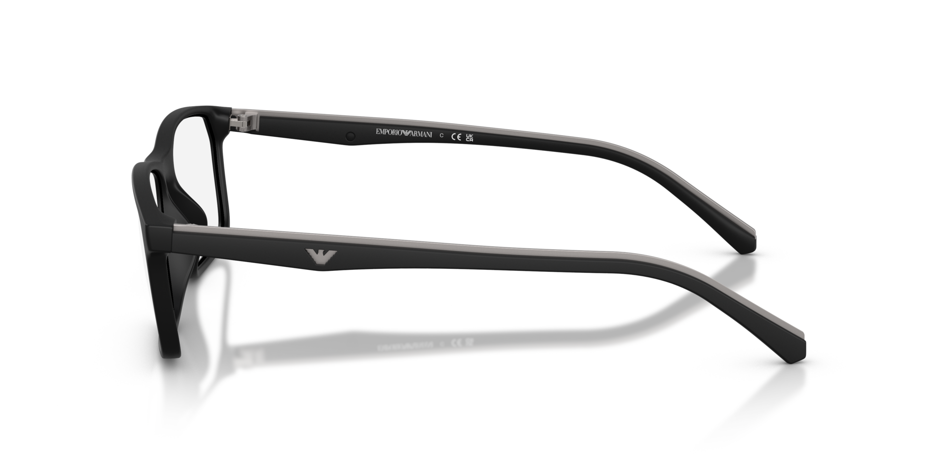 EA3266U Matzwart KunststofEyeglass Frames van B24, Zijaanzicht