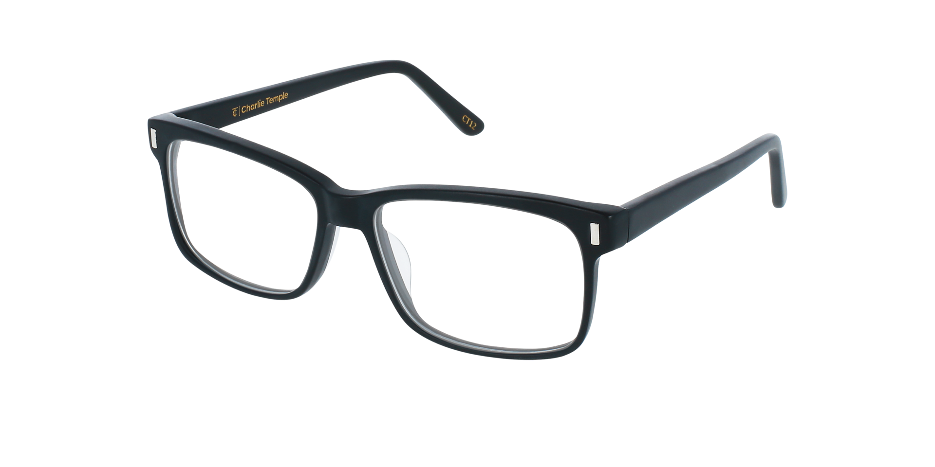 Calvin Zwart AcetaatEyeglass Frames van B24, Hoekweergave