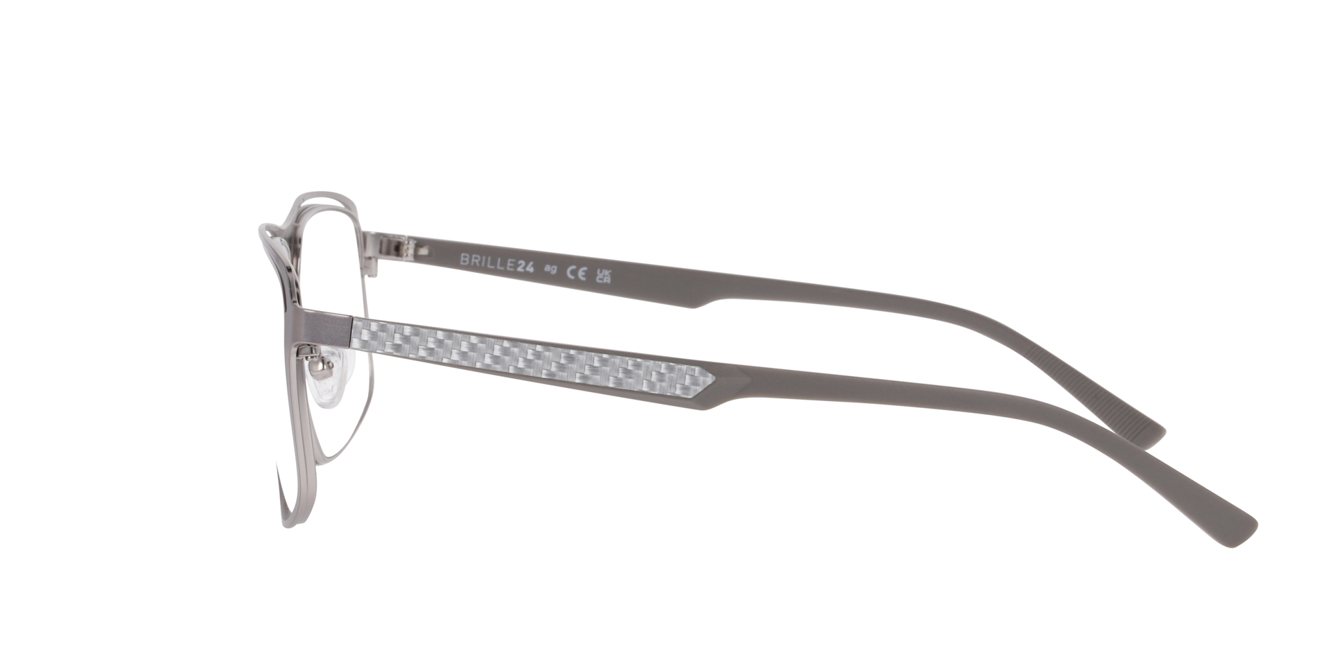 Oslo Silver & Grey MetaalEyeglass Frames van B24, Zijaanzicht