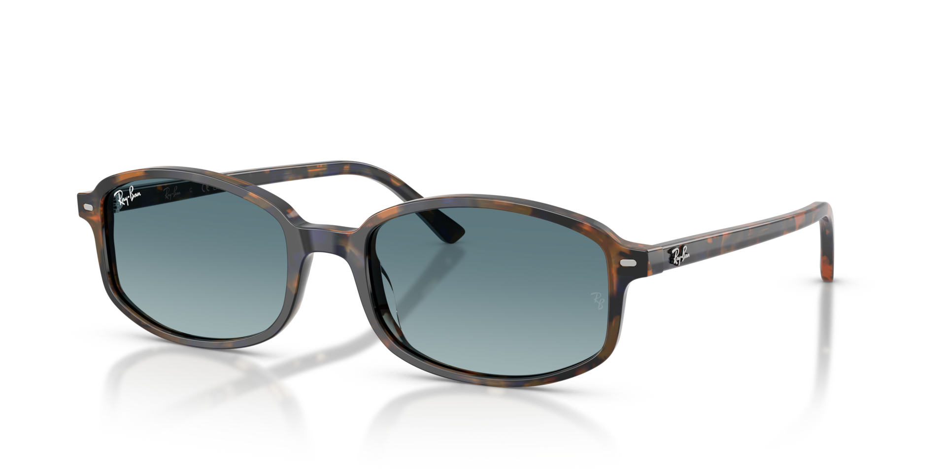 RB2232 Gelb & Blau Havana AcetatSunglass Frames von B24, Dreiviertelansicht