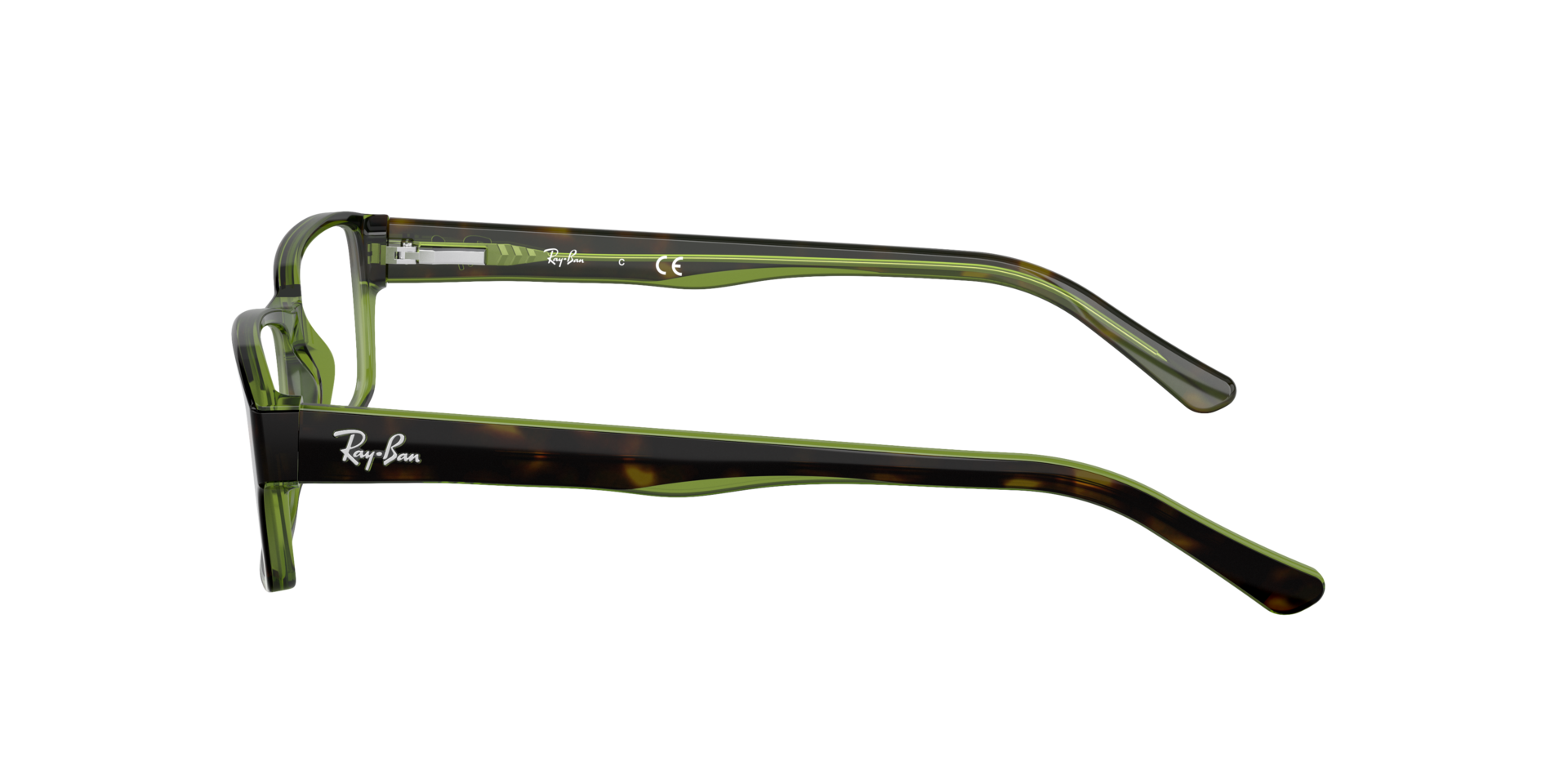 RB5169 Havana auf Grün AcetatEyeglass Frames von B24, Seitenansicht